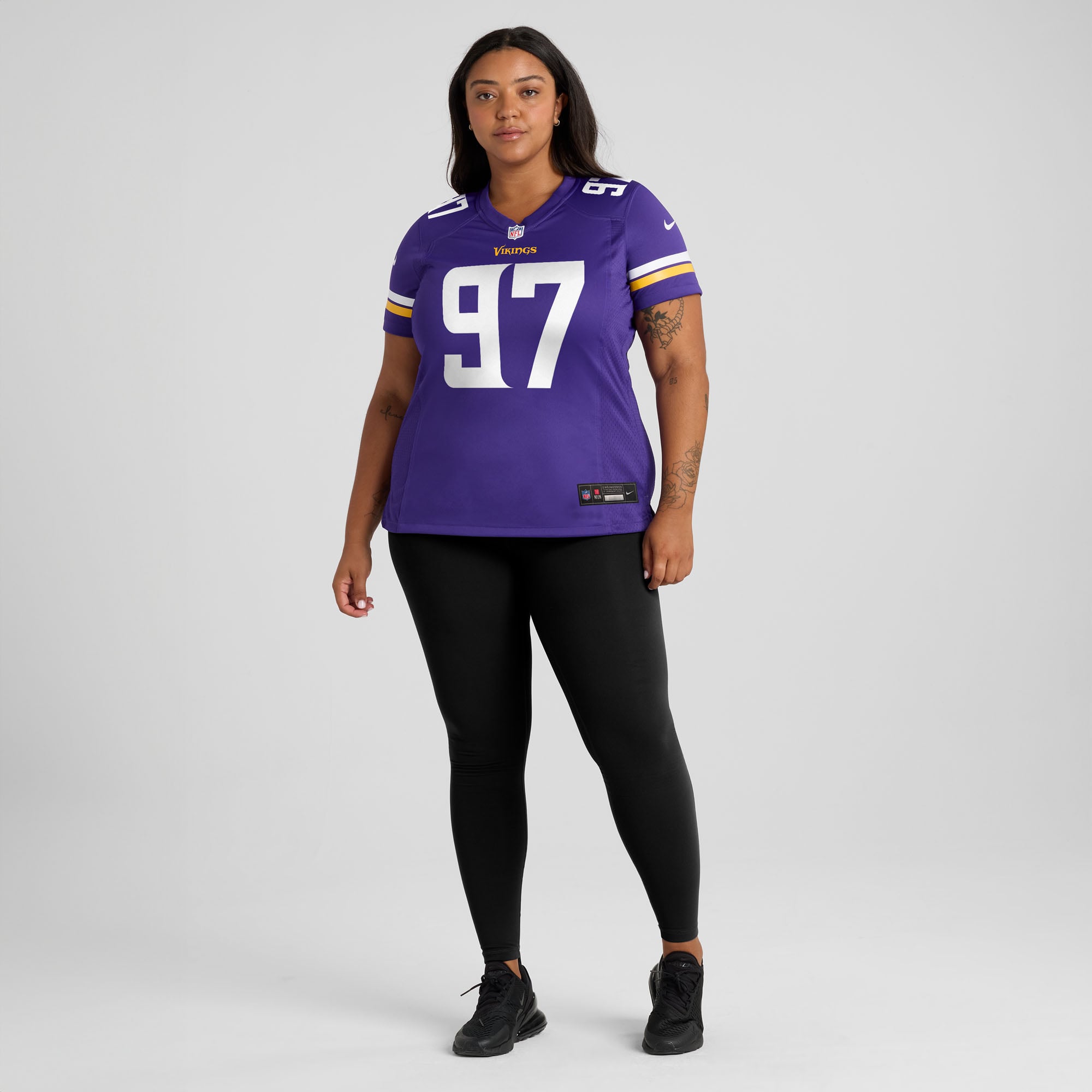 Maillot de match Nike Domonique orange et violet pour femme, Minnesota Vikings