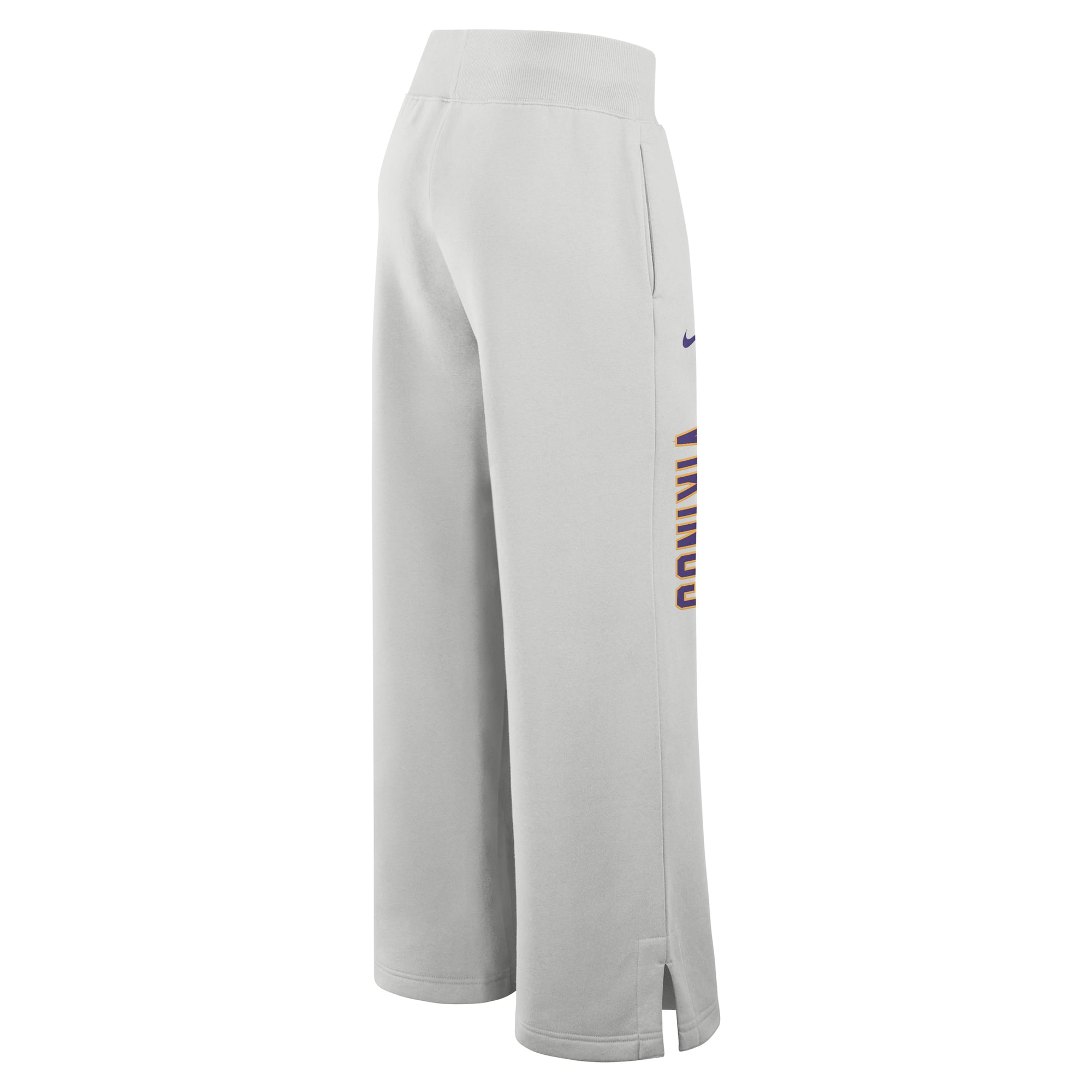 Pantalon de survêtement Nike pour femme, gris, Minnesota Vikings Primetime Phoenix Fleece, jambes larges