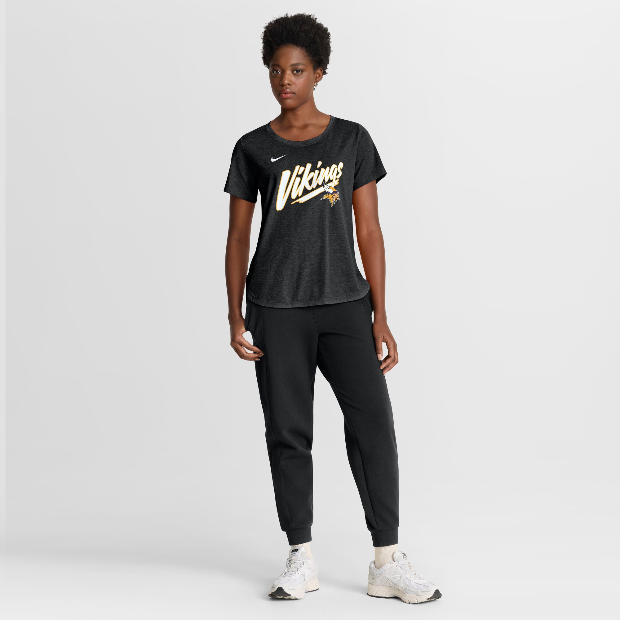 Women's Nike Heather Black Minnesota Vikings Lockup Tri-Blend T-Shirt