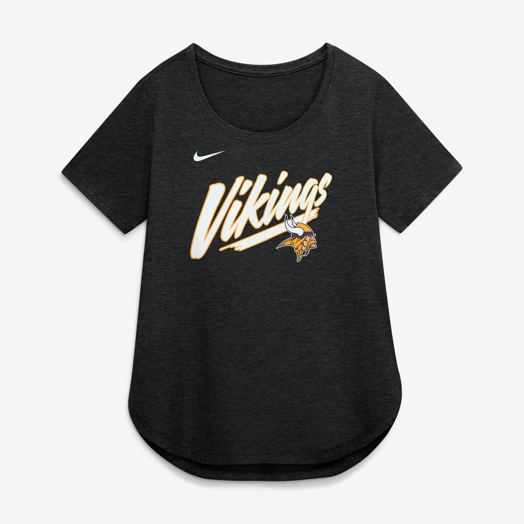 Women's Nike Heather Black Minnesota Vikings Lockup Tri-Blend T-Shirt