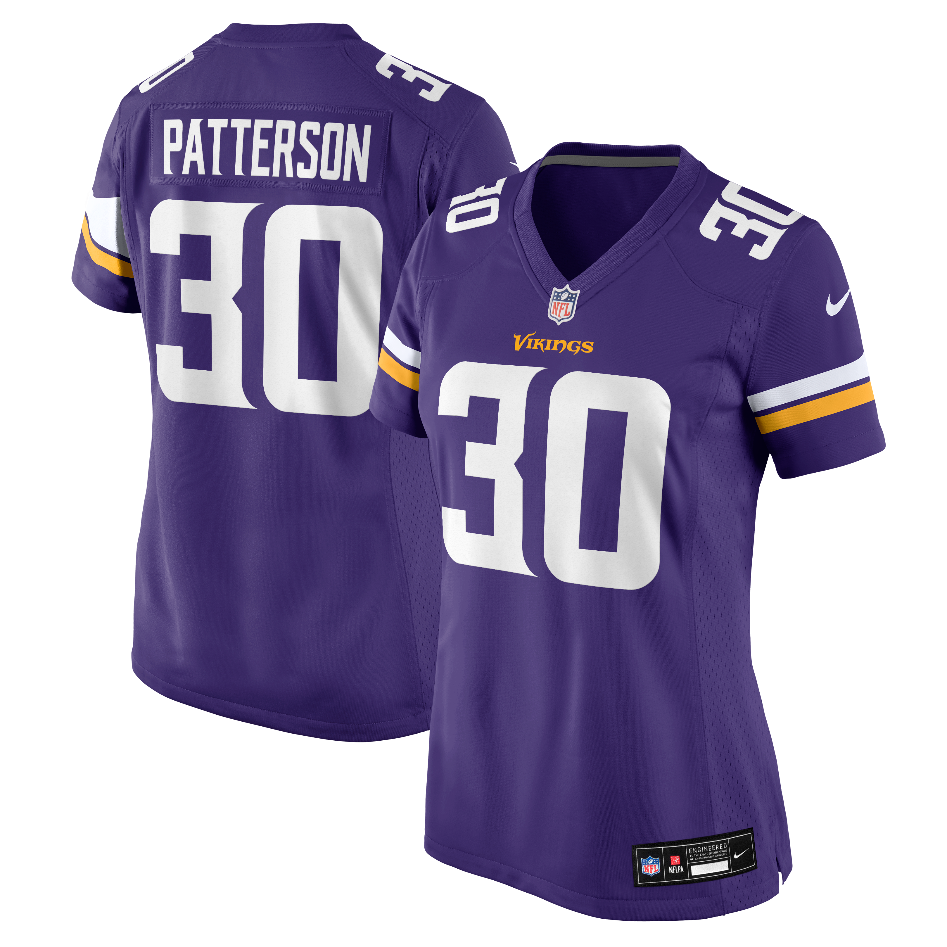 Maillot de match Nike Jaret Patterson violet pour femme, Minnesota Vikings
