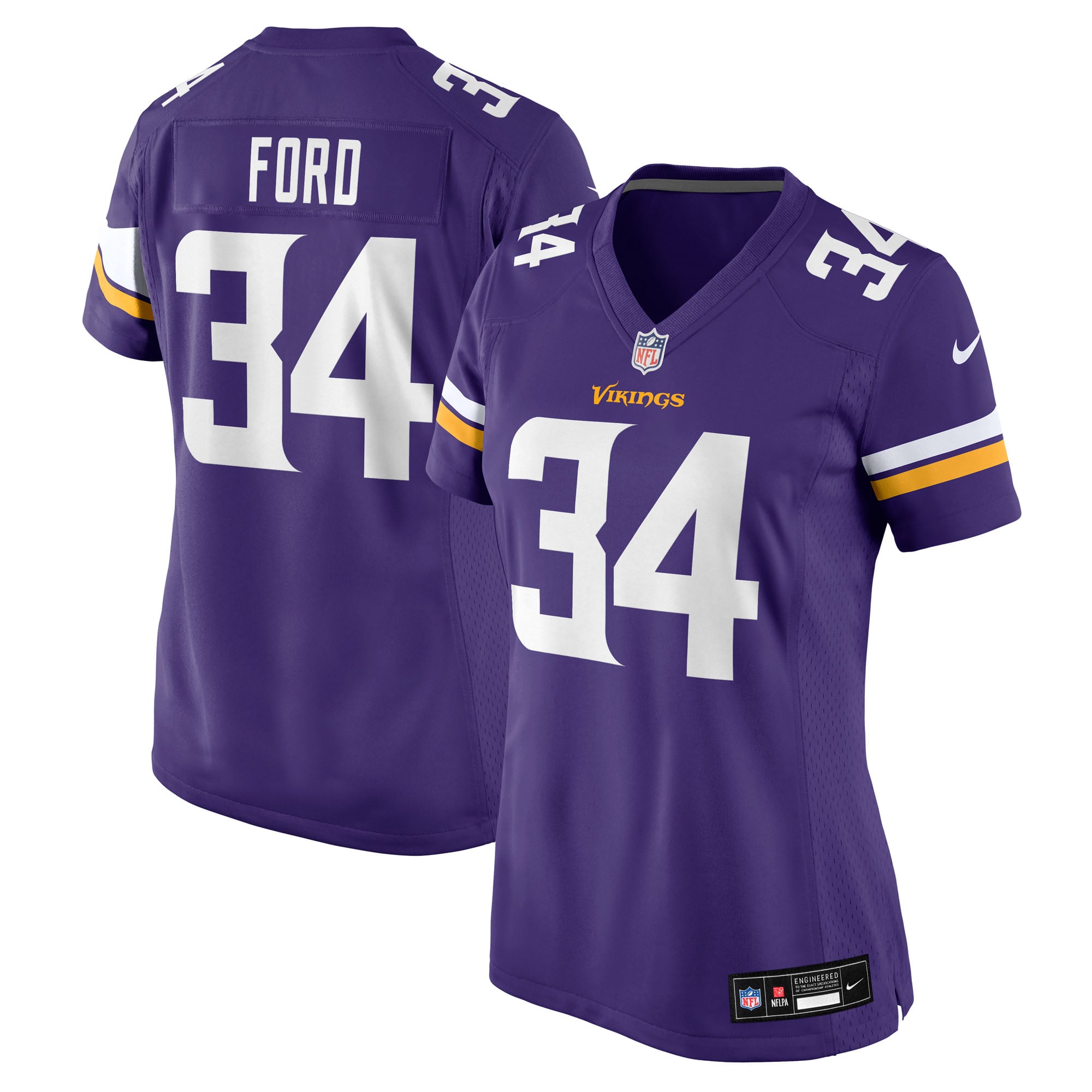 Maillot de match Nike Jerome Ford violet pour femme, Minnesota Vikings