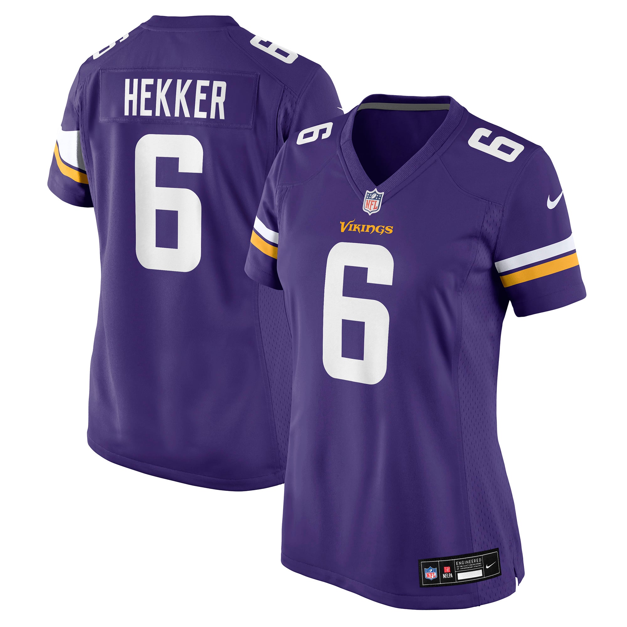Maillot de match Nike Johnny Hekker violet pour femme, Minnesota Vikings