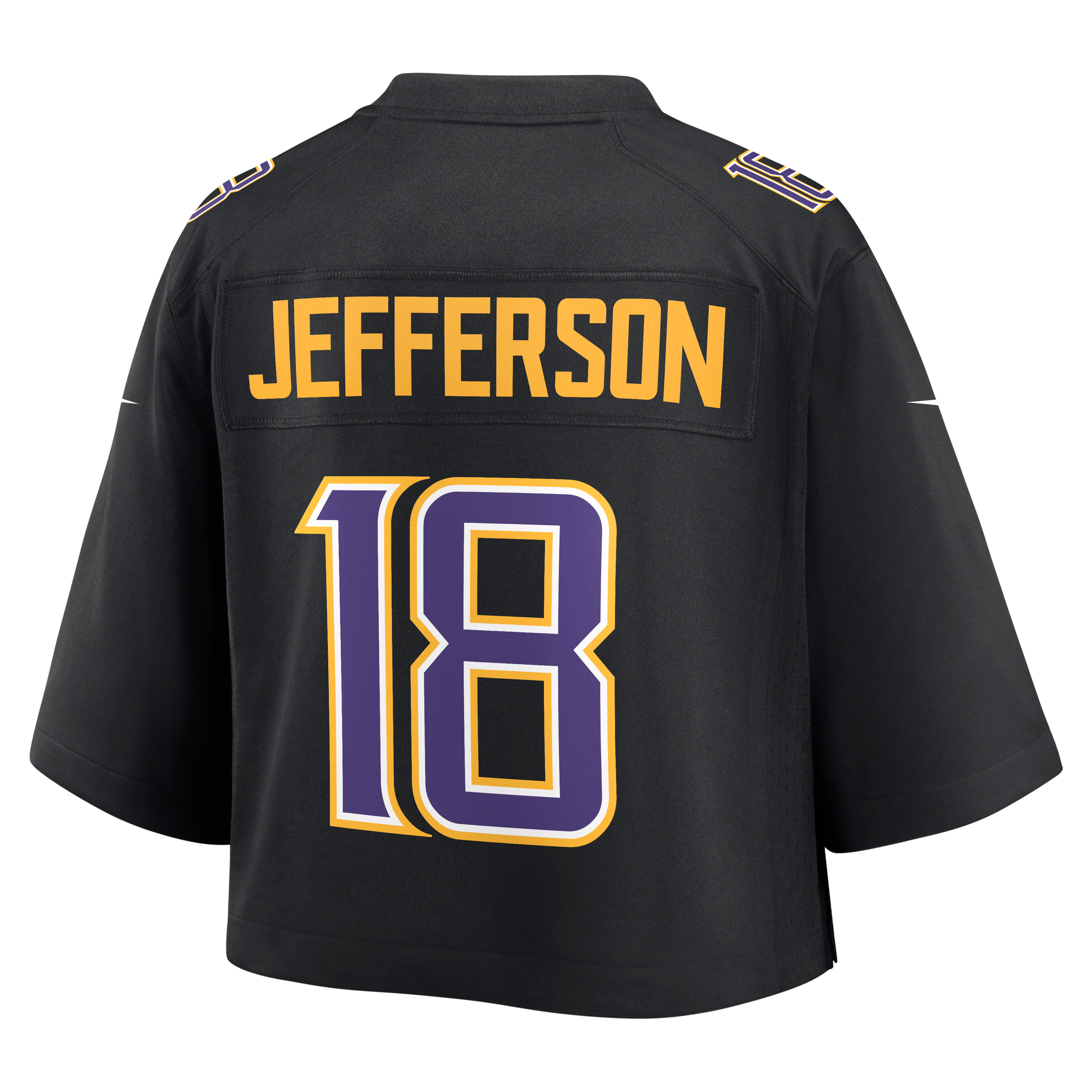 Maillot de match court Nike Justin Jefferson noir Minnesota Vikings pour femme