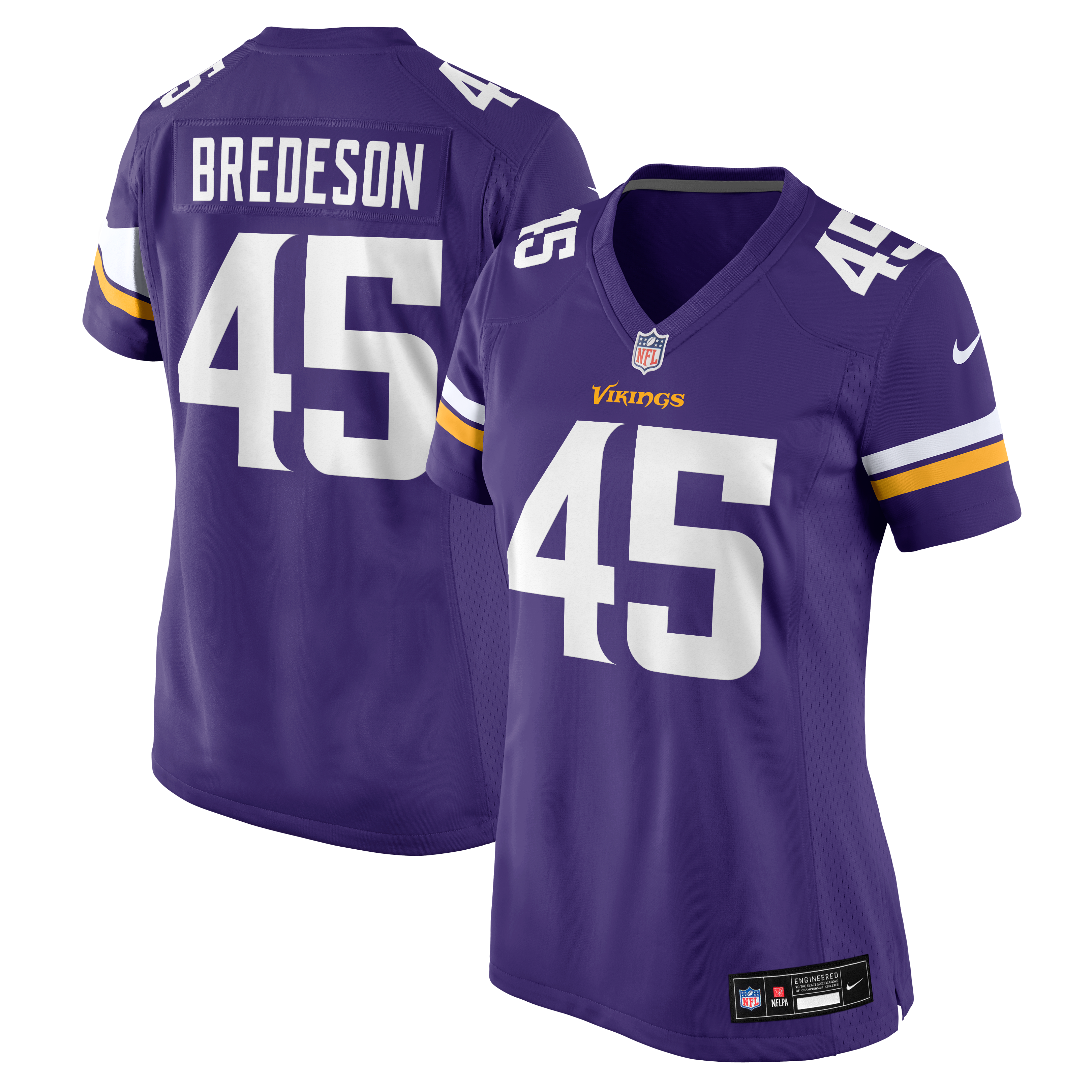 Women's Nike Max Bredeson Purple Minnesota Vikings Team Game Jersey