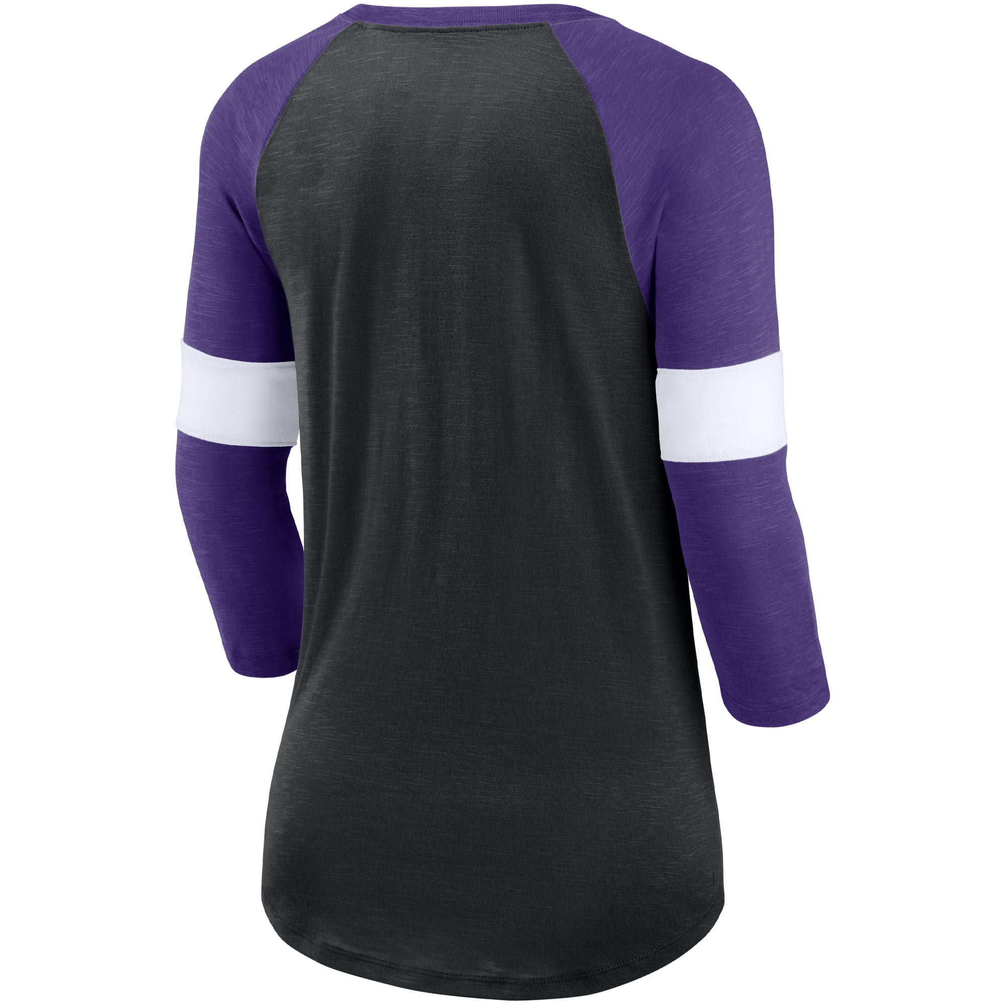 Women's Nike Minnesota Vikings Heathered Black/Heathered Purple Football Pride Slub 3/4 Raglan Sleeve T-Shirt