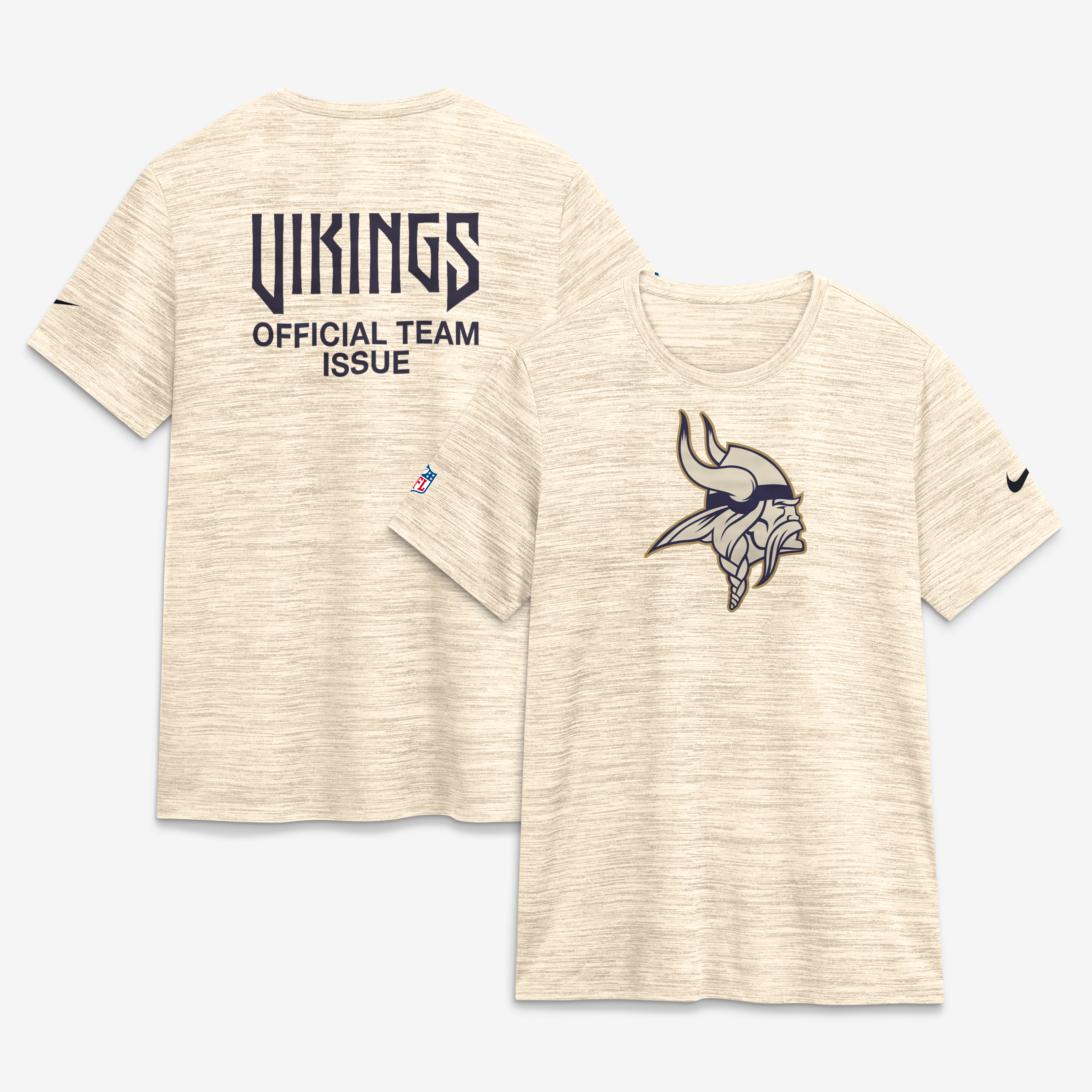 Women's Nike  Natural Minnesota Vikings 2026 Rivalries Collection Sideline Velocity Dri-FIT T-Shirt