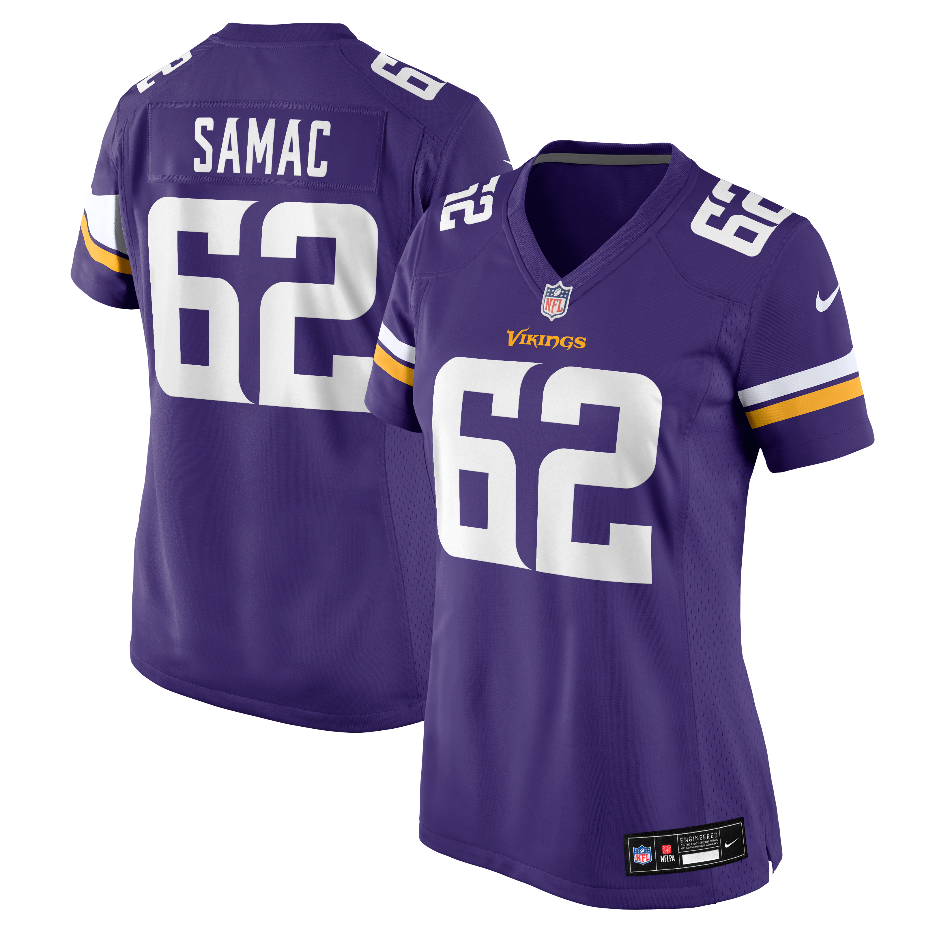 Women's Nike Nick Samac Purple Minnesota Vikings Team Game Jersey