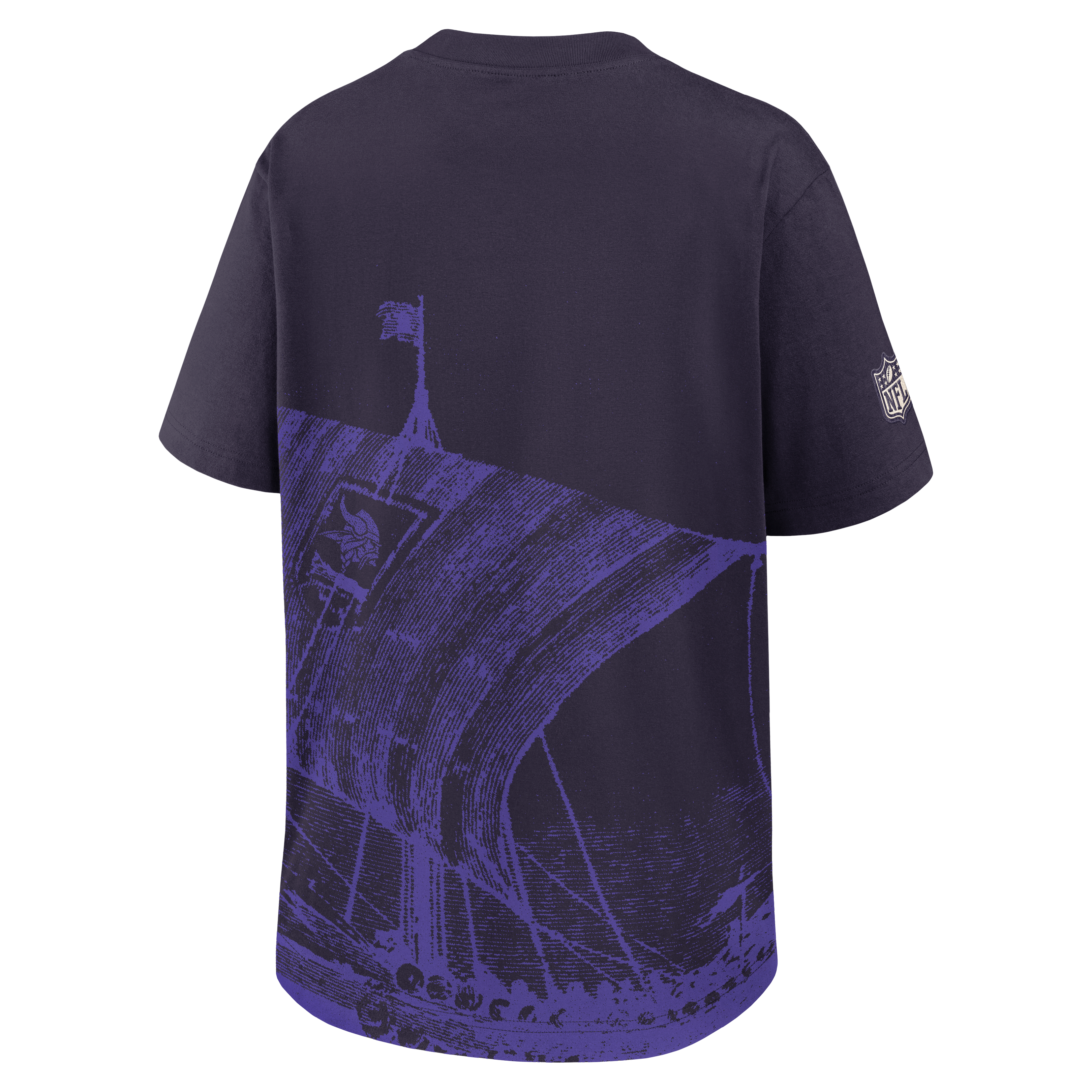 T-shirt boyfriend ample Nike pour femme, collection Minnesota Vikings 2026, violet.