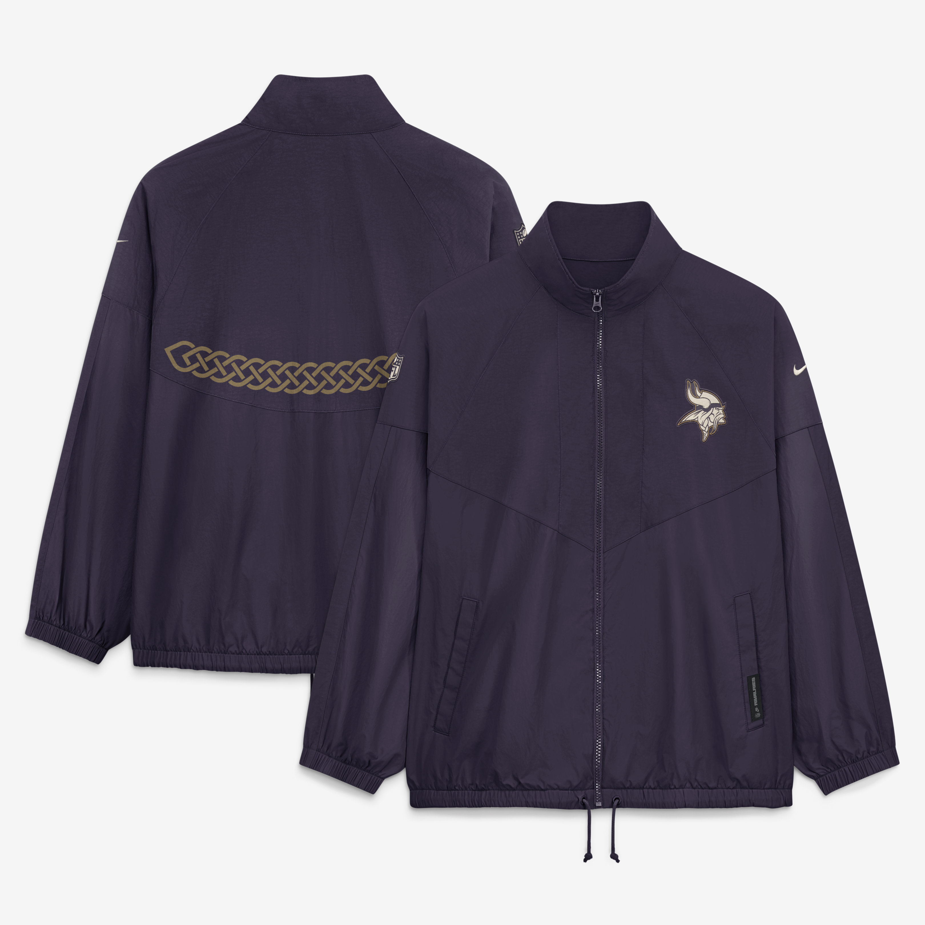 Veste zippée oversize Nike pour femme, collection Minnesota Vikings 2026 Rivalries, violette