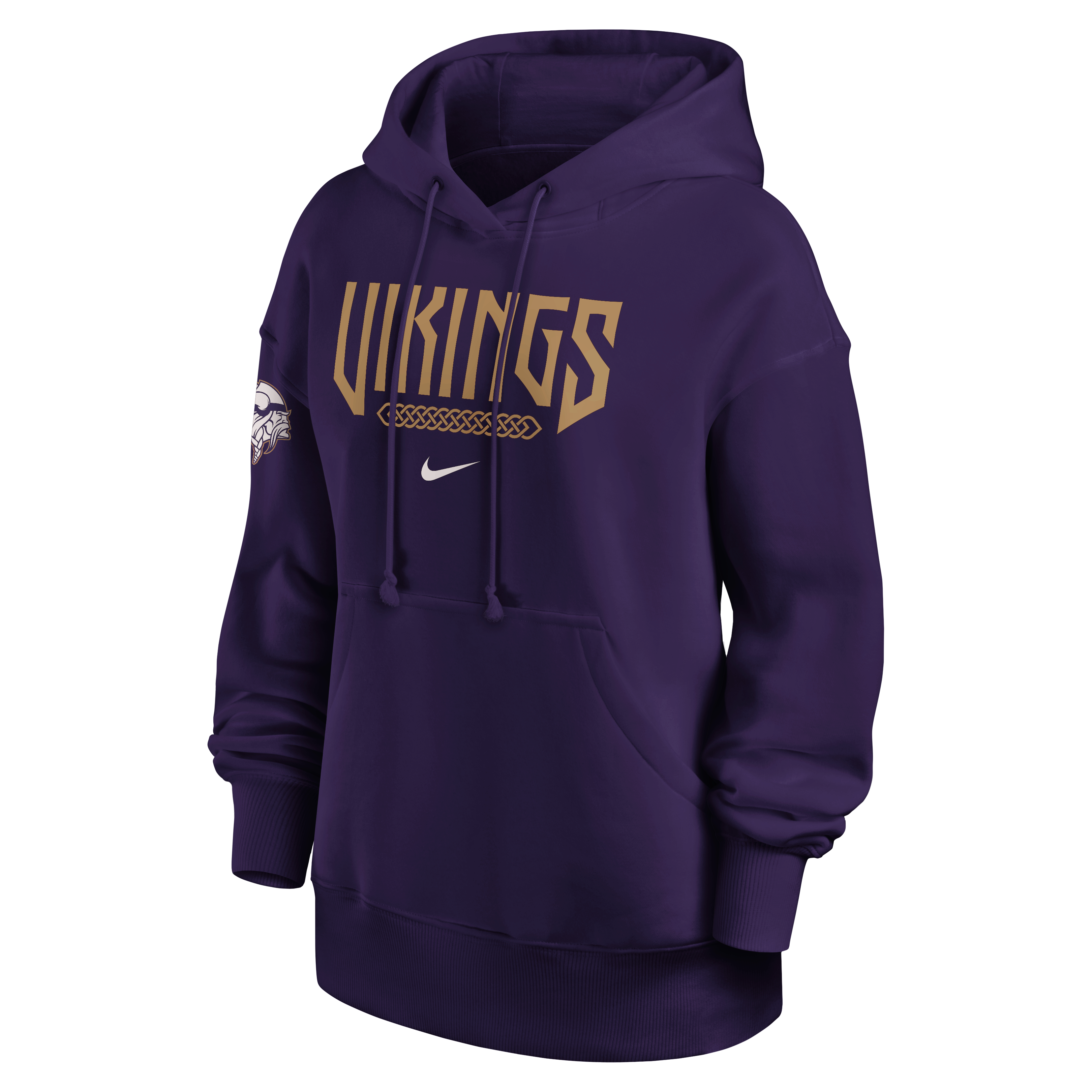 Sweat à capuche oversize Nike pour femme, violet, Minnesota Vikings, collection Rivalités 2026