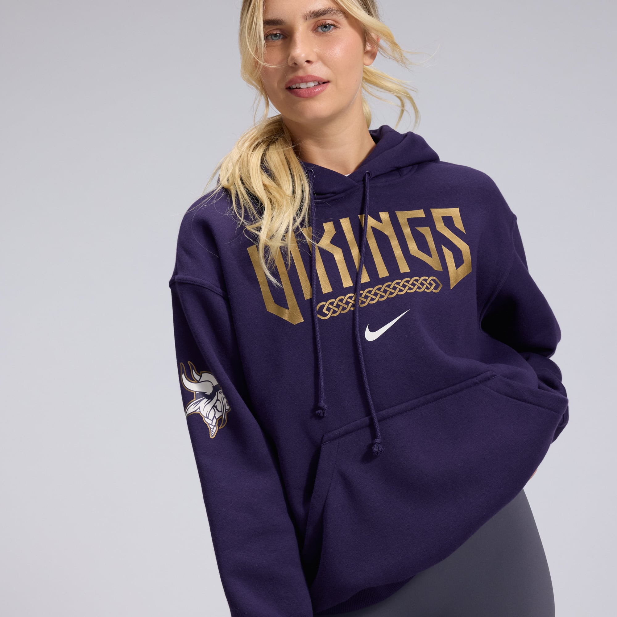 Women's Nike Purple Minnesota Vikings 2026 Rivalries Collection Oversized Pullover Hoodie
