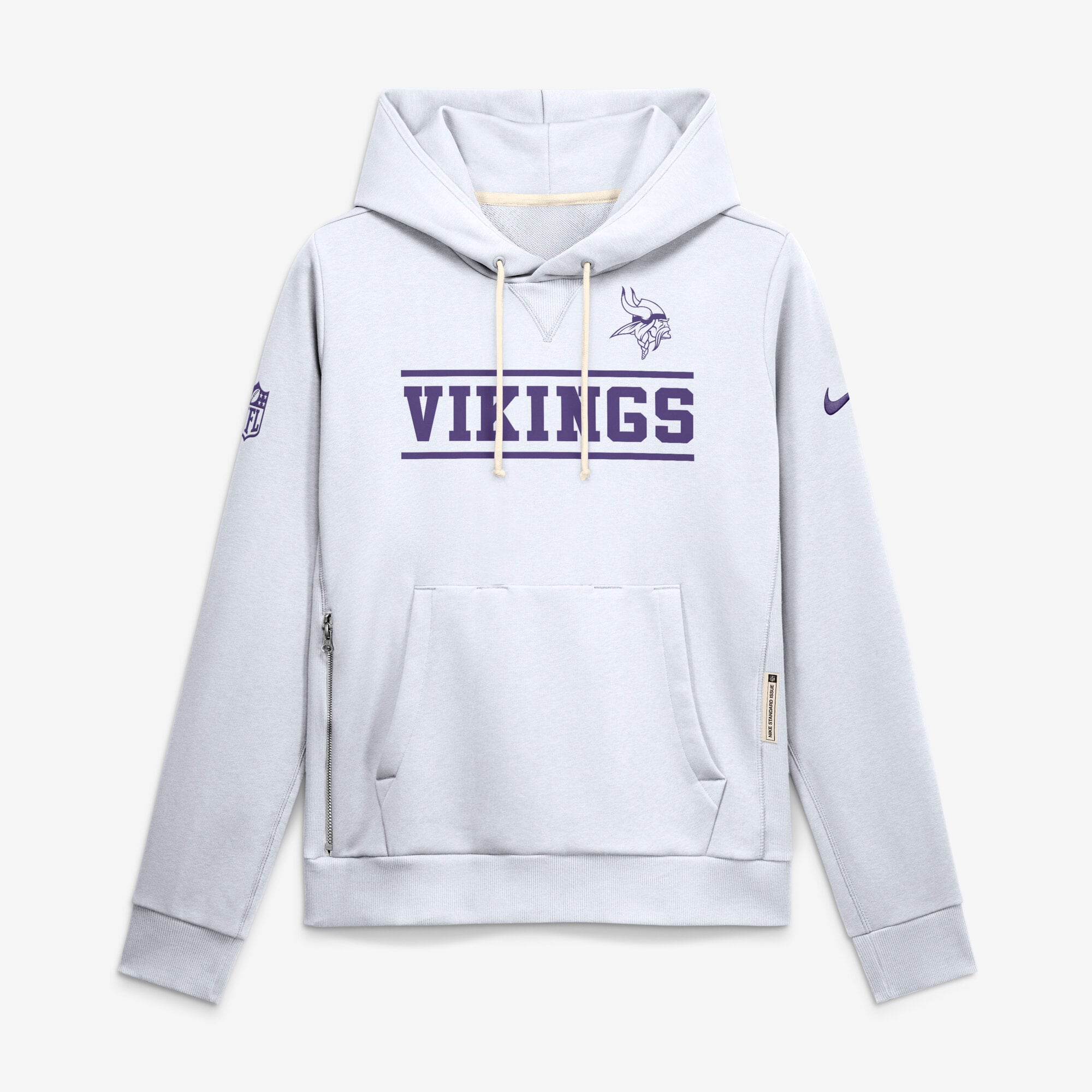 Sweat à capuche Nike Dri-FIT Alt Sideline Standard Issue blanc pour femme, Minnesota Vikings.
