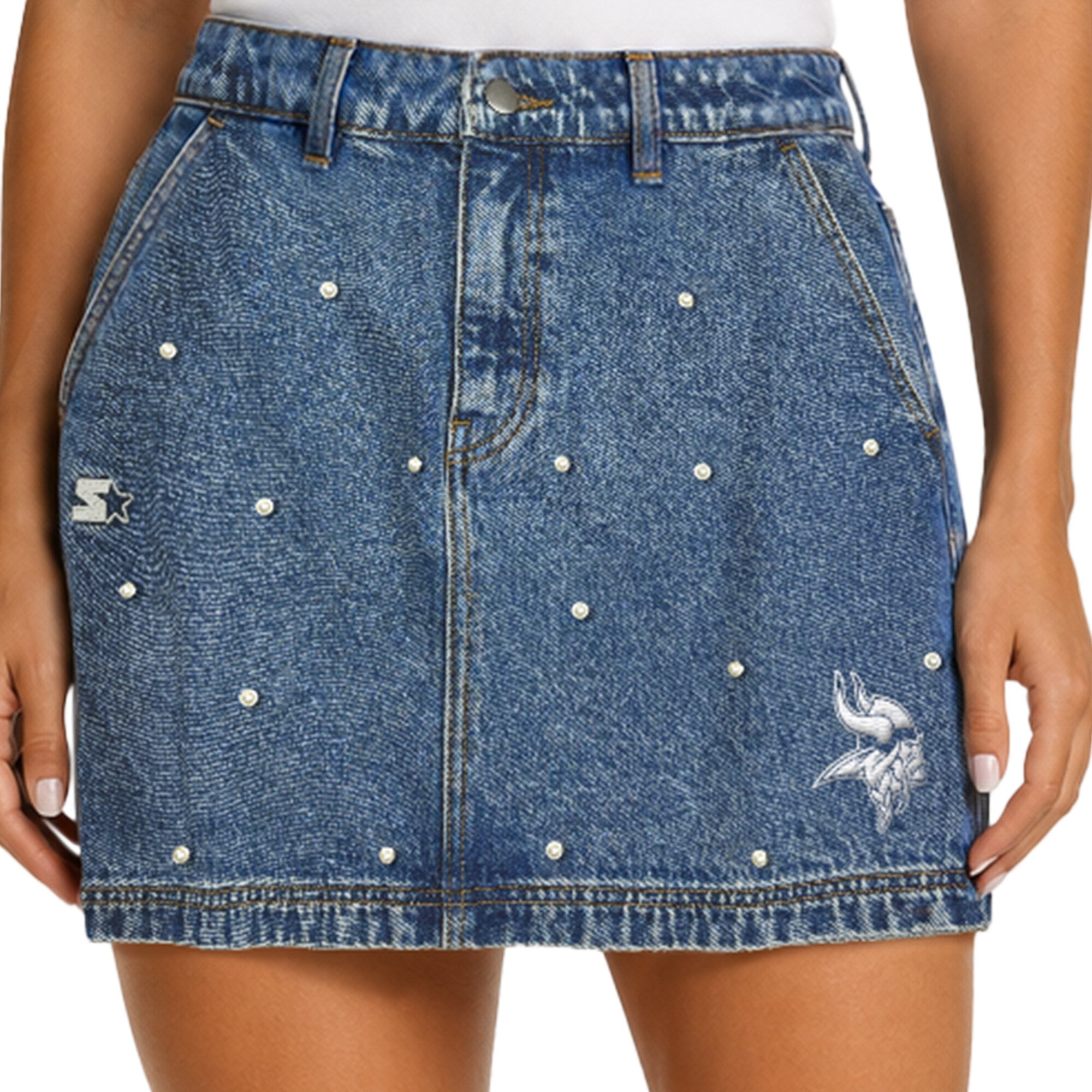 Jupe Starter Denim Minnesota Vikings Pearl Icon pour femme