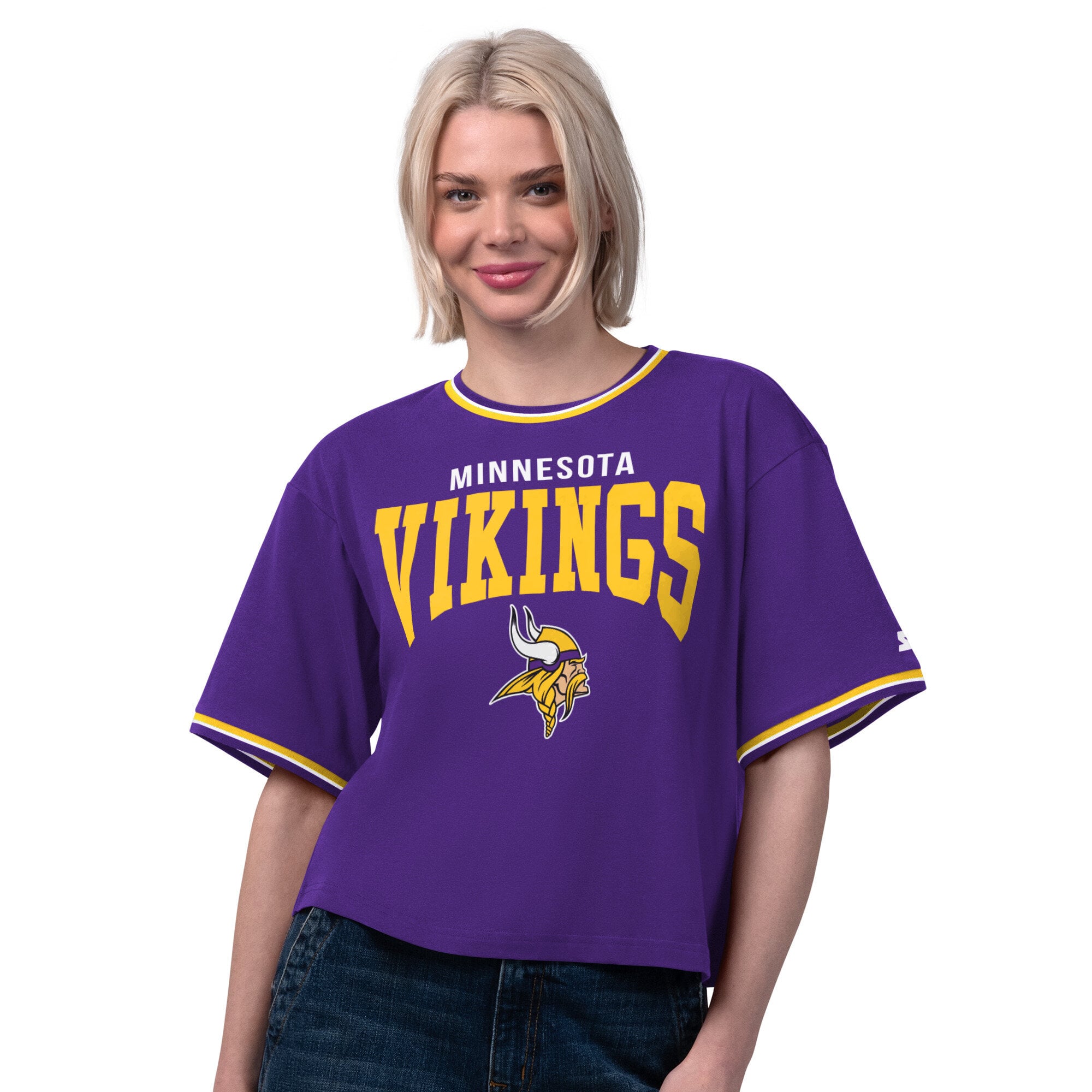 T-shirt court Starter violet Minnesota Vikings Ace pour femmes