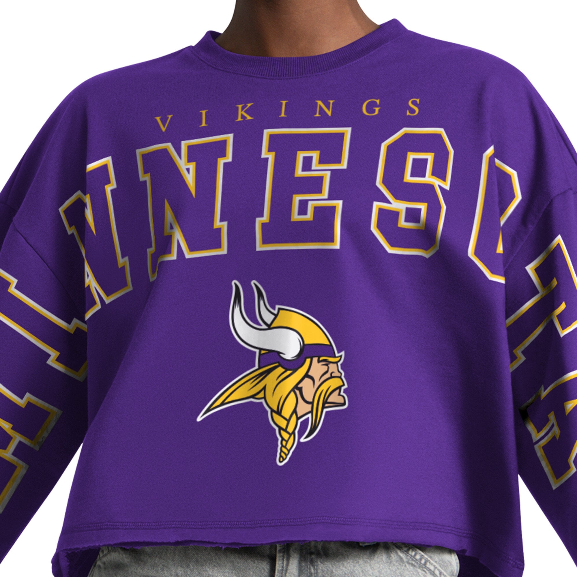 Sweat-shirt court Starter violet Minnesota Vikings pour femmes