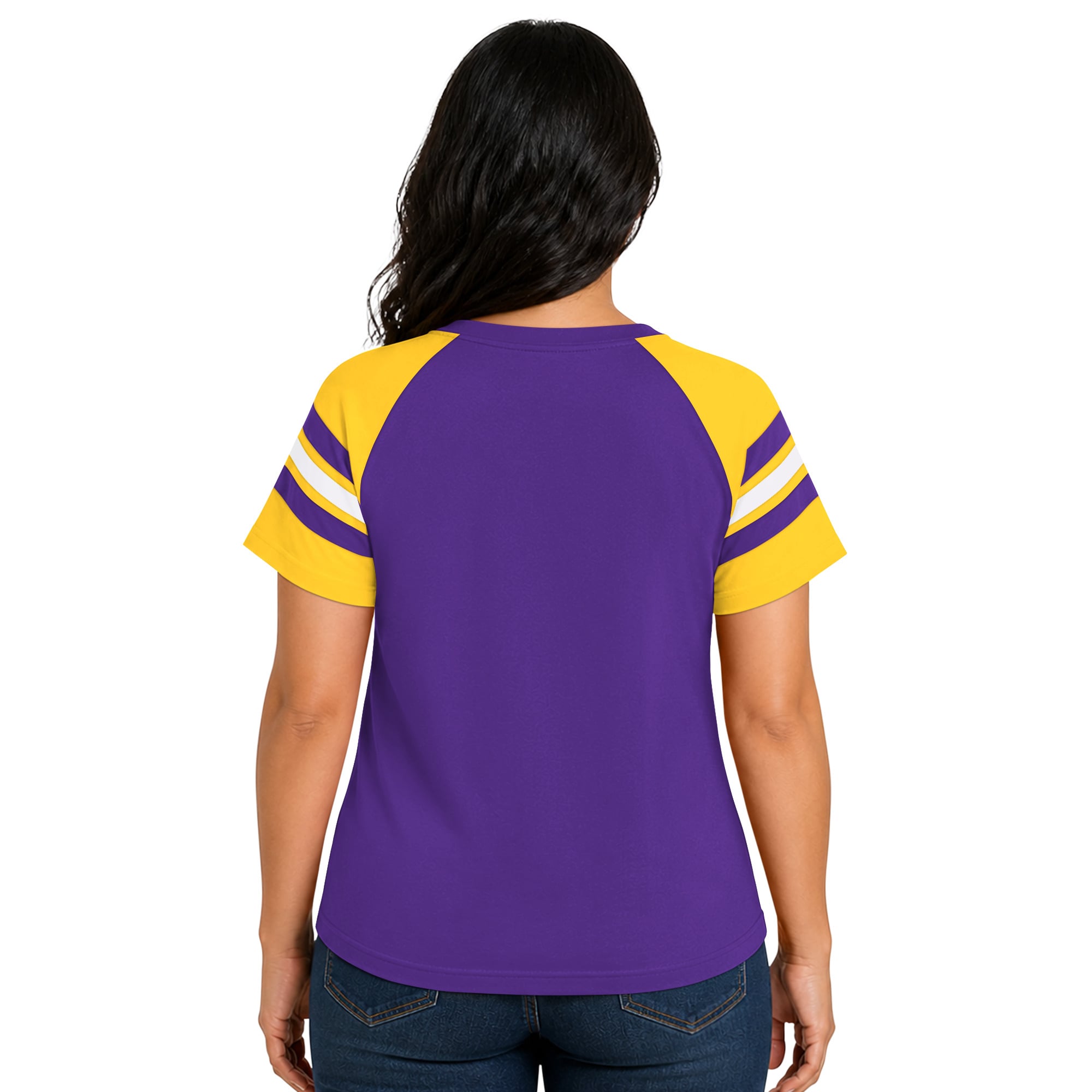 T-shirt raglan à col cranté Starter violet Minnesota Vikings pour femme, grande taille