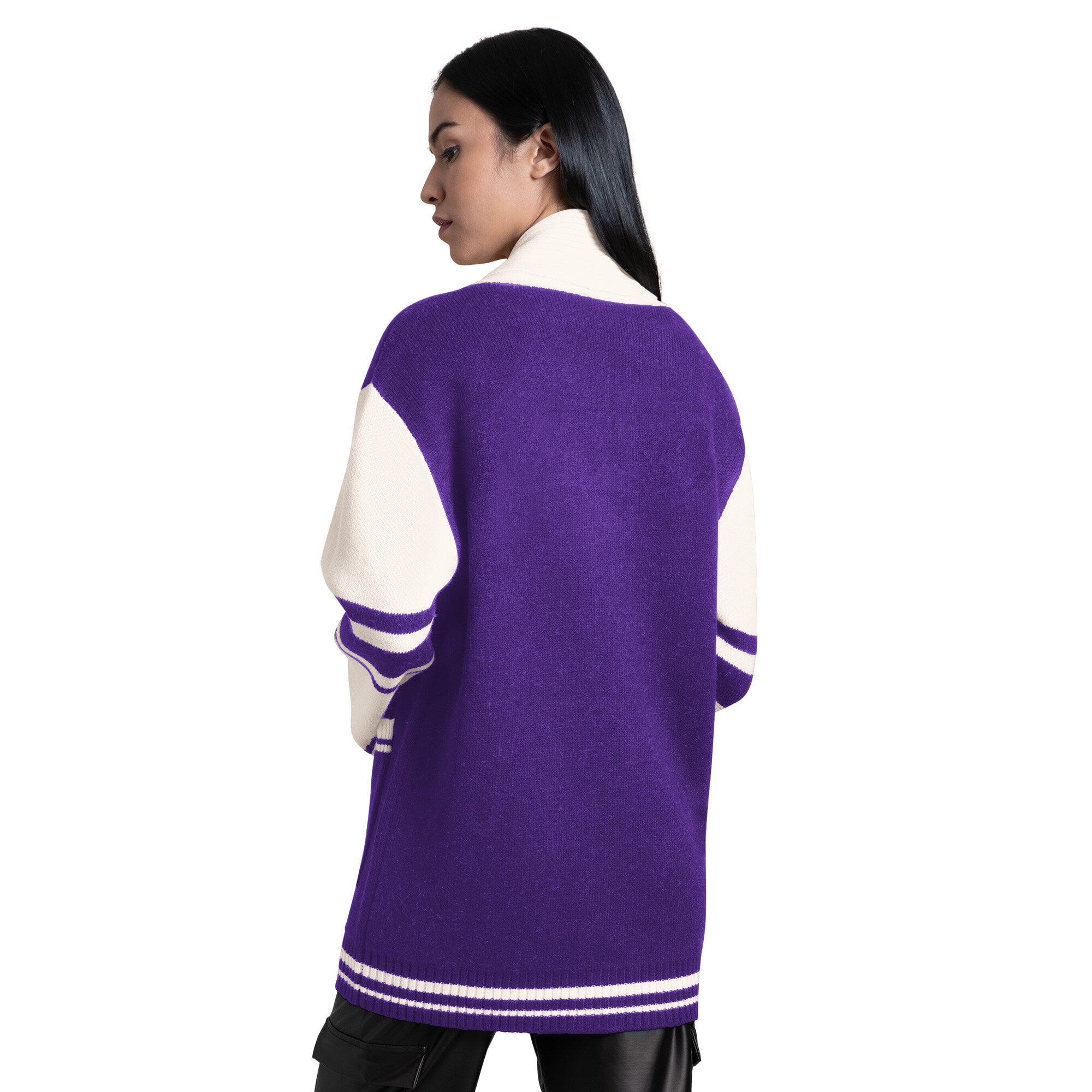 Gilet boutonné à col châle Starter violet Minnesota Vikings Strike Zone pour femme