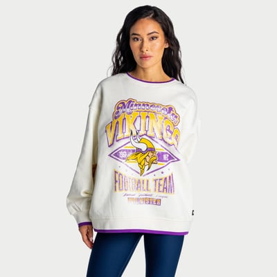  Minnesota Vikings The Wild Collective Women's Skol Sister Crewneck Sweatshirt - Cream
