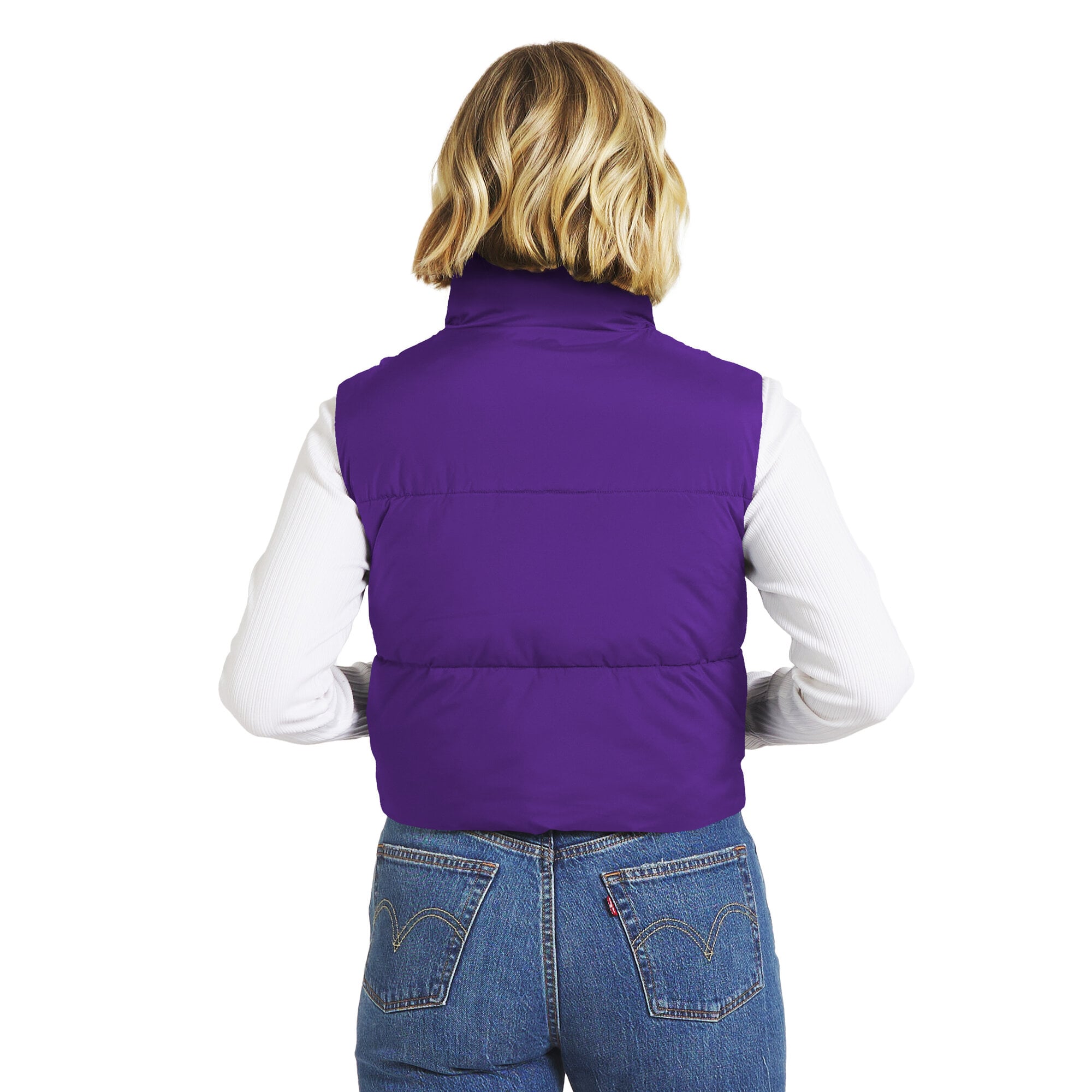 Gilet matelassé court violet Minnesota Vikings pour femme de la marque WEAR by Erin Andrews