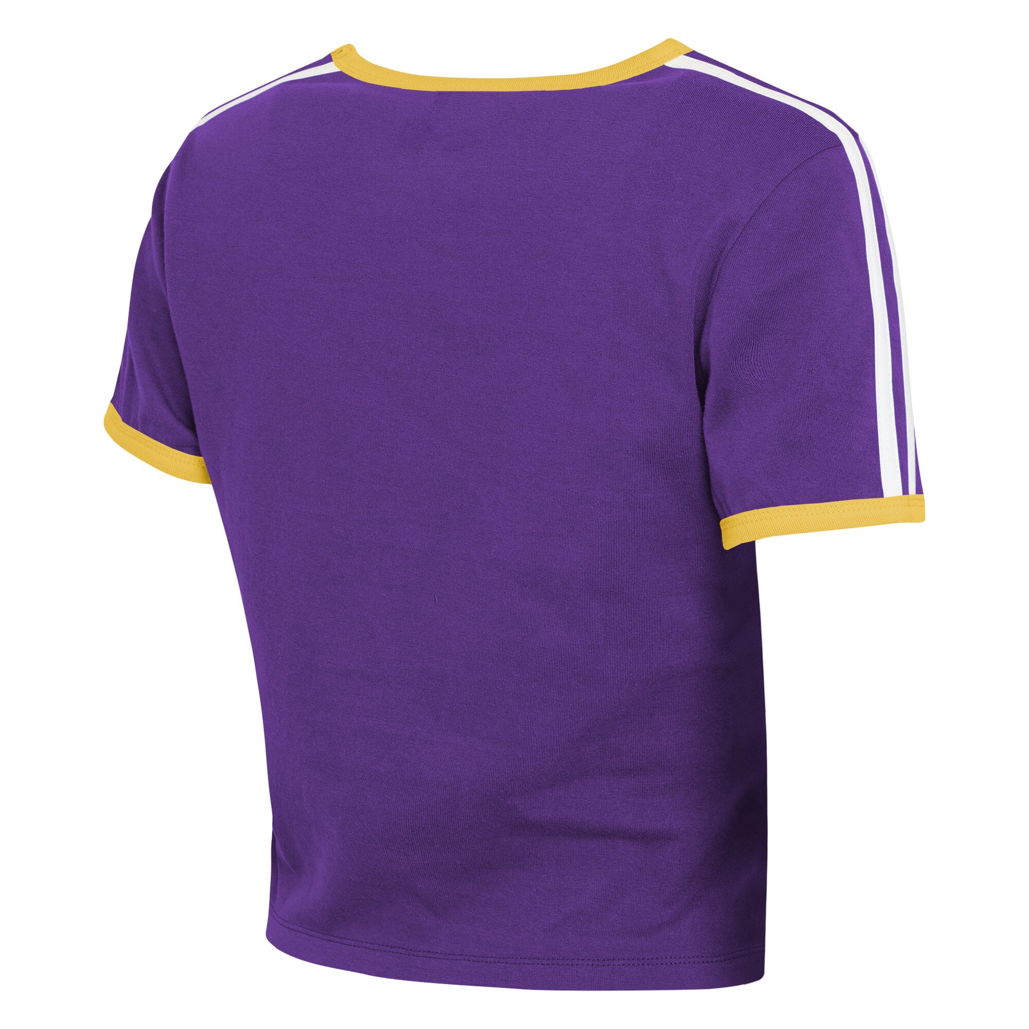 Women's WEAR by Erin Andrews Purple Minnesota Vikings Cropped Throwback Ringer Baby T-Shirt