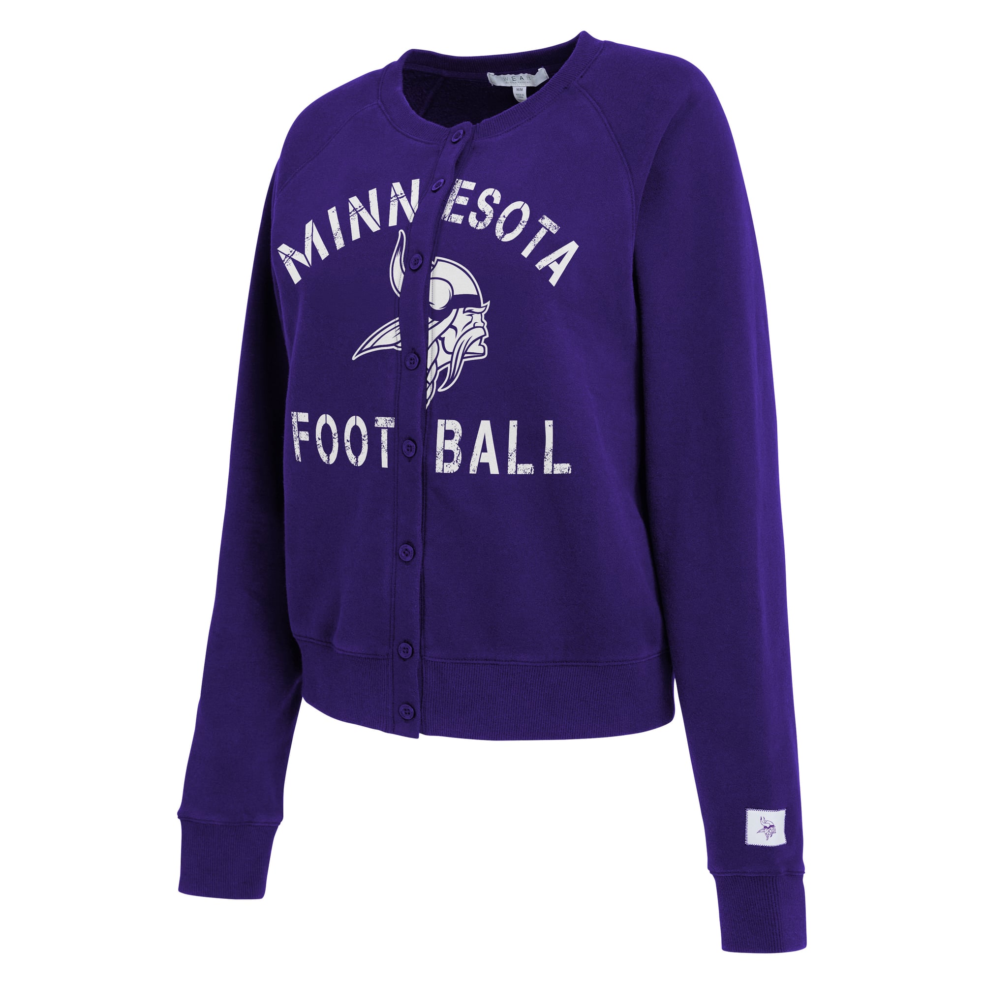 Gilet cardigan gris chiné violet Minnesota Vikings pour femme de la marque WEAR by Erin Andrews