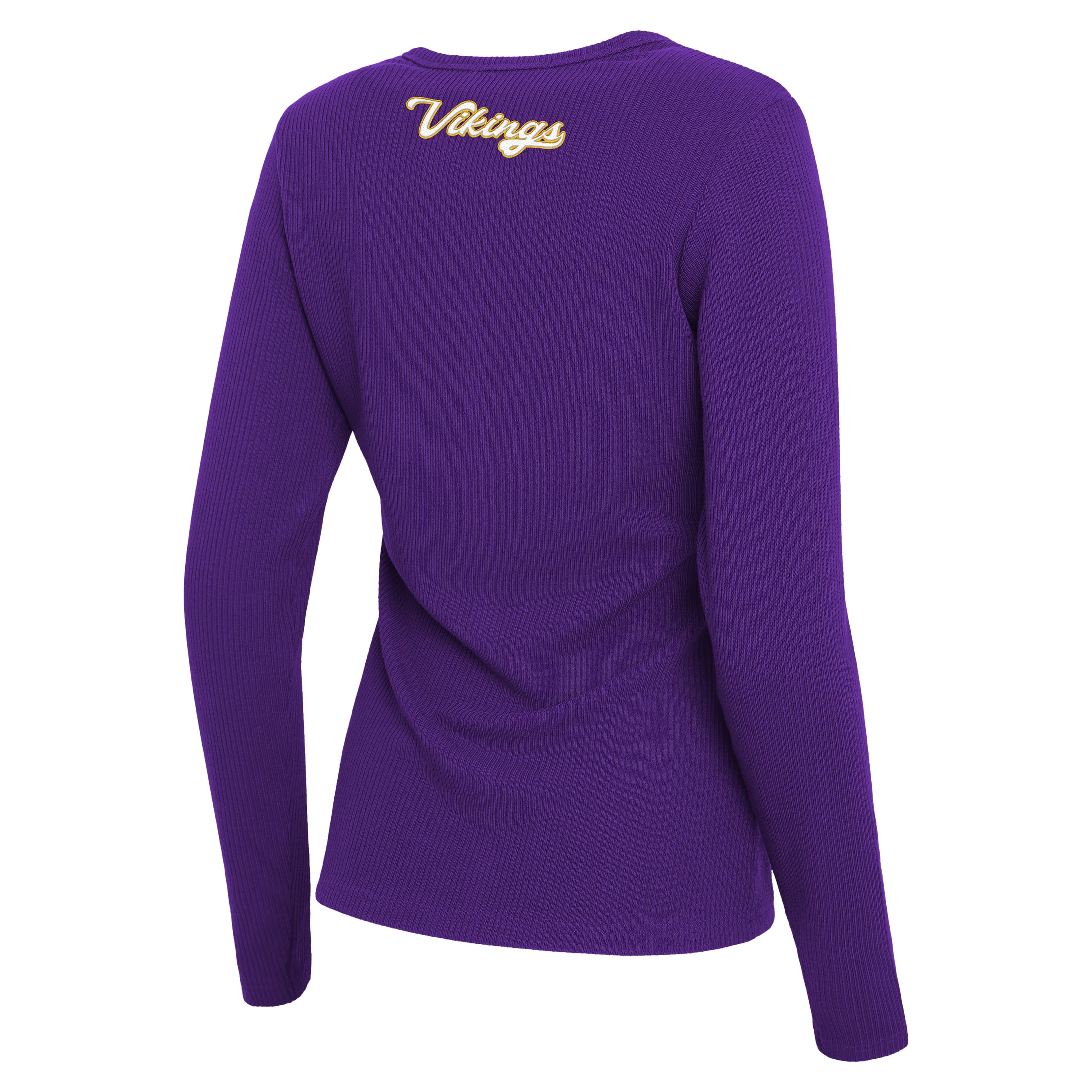 Women's WEAR by Erin Andrews  Purple Minnesota Vikings Ribbed Full-Button Cardigan Sweater