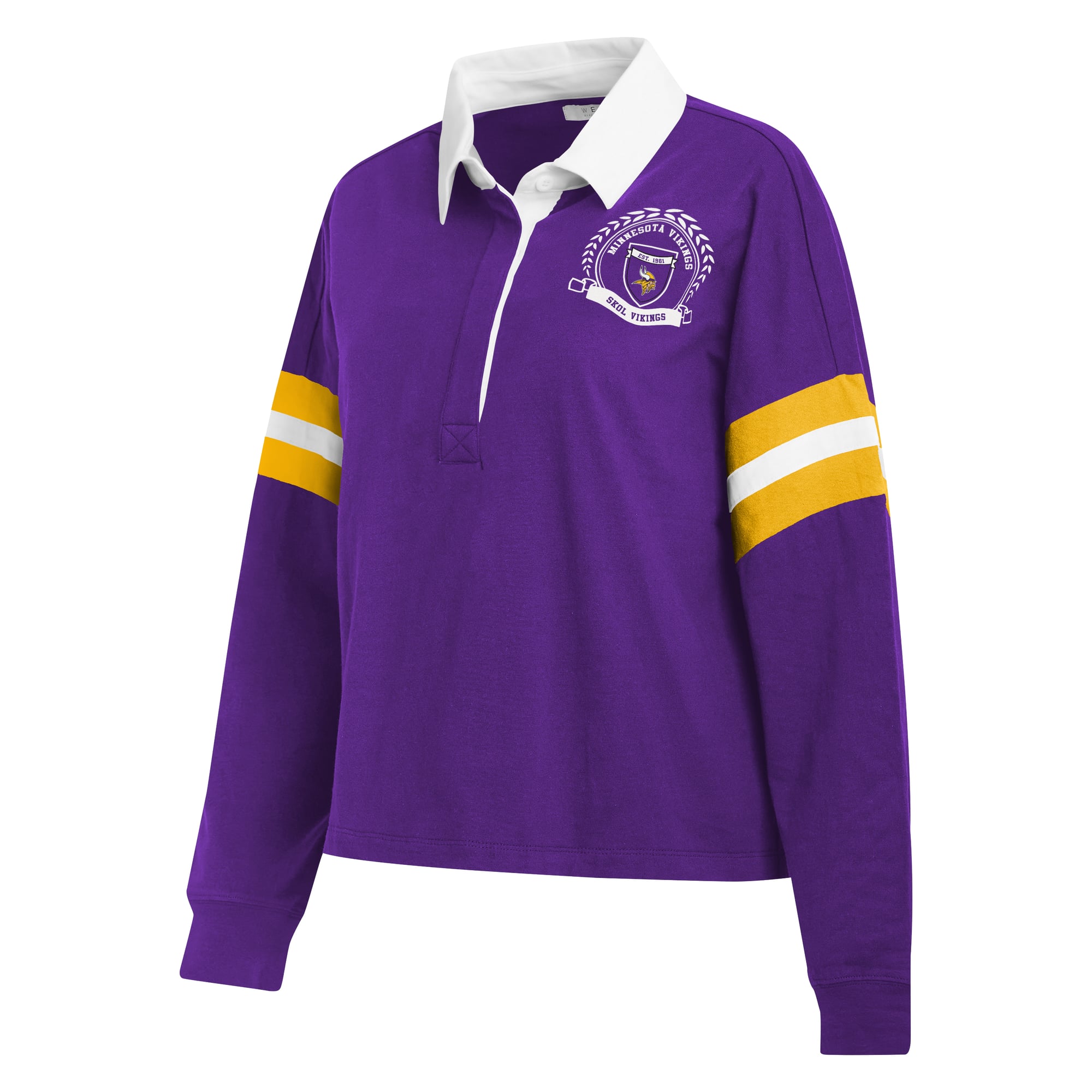 T-shirt à manches longues violet Minnesota Vikings Rugby pour femmes de la marque WEAR by Erin Andrews