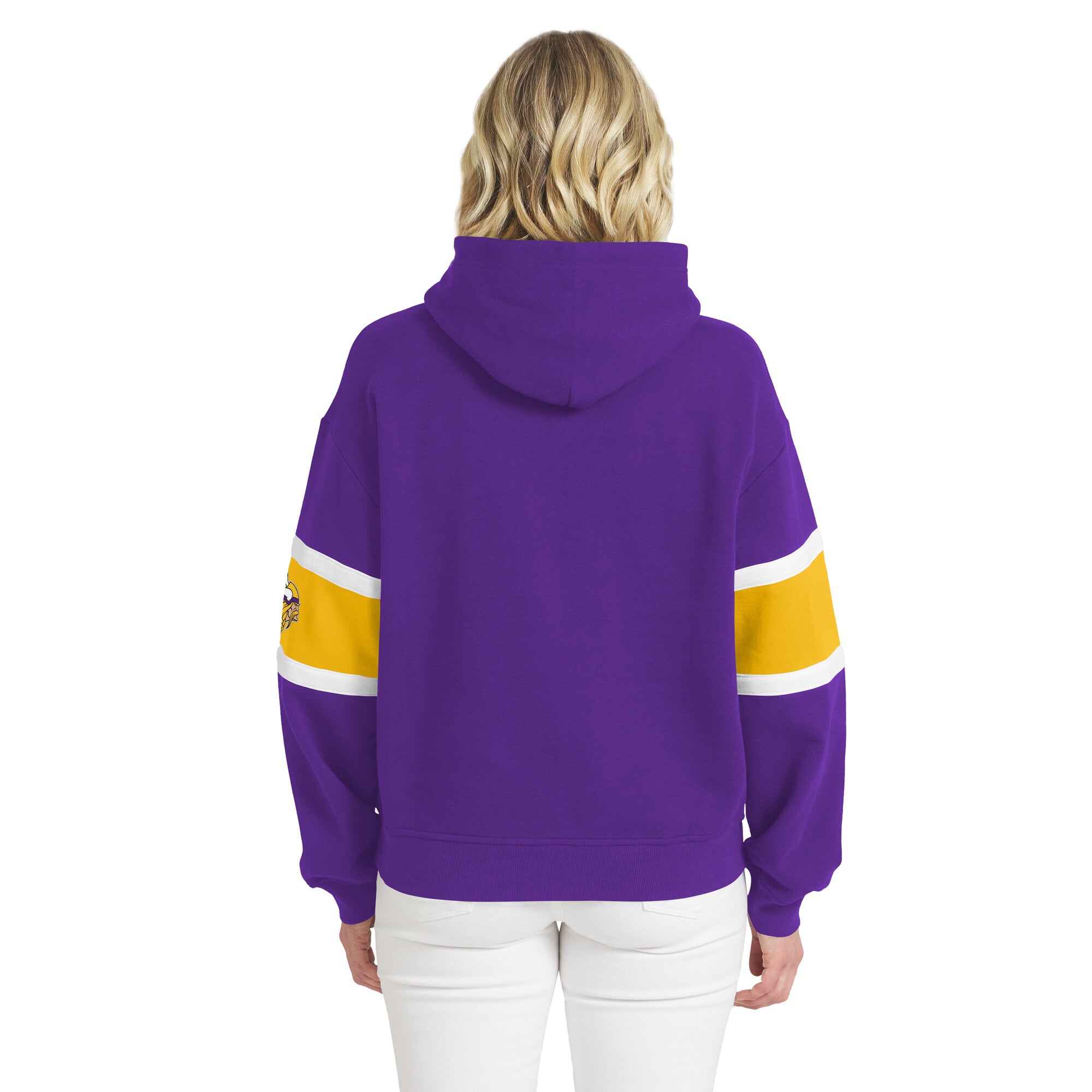 Sweat à capuche rayé violet Minnesota Vikings pour femme de la marque WEAR by Erin Andrews