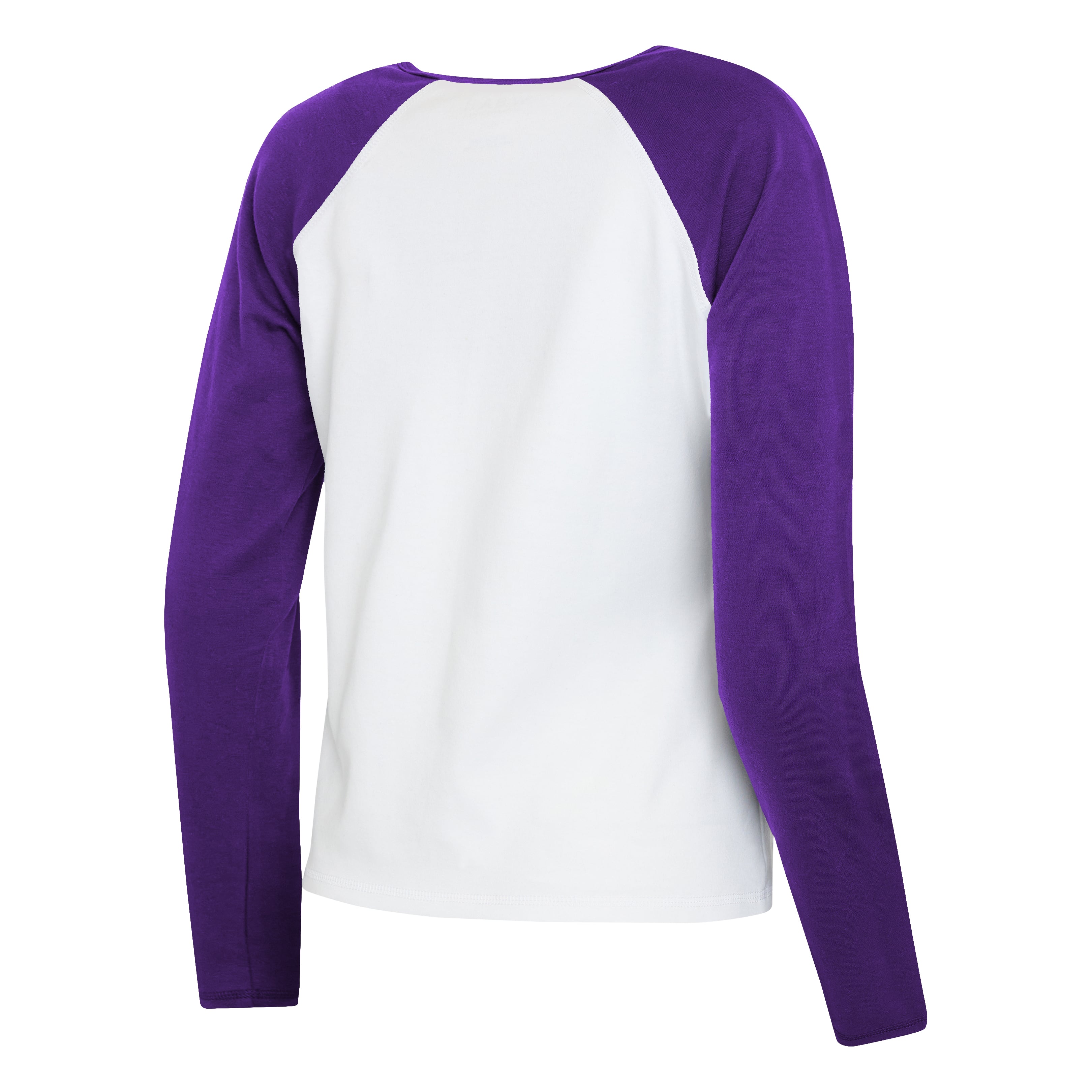 Women's WEAR by Erin Andrews White/Purple Minnesota Vikings Plus Henley Long Sleeve Raglan T-Shirt