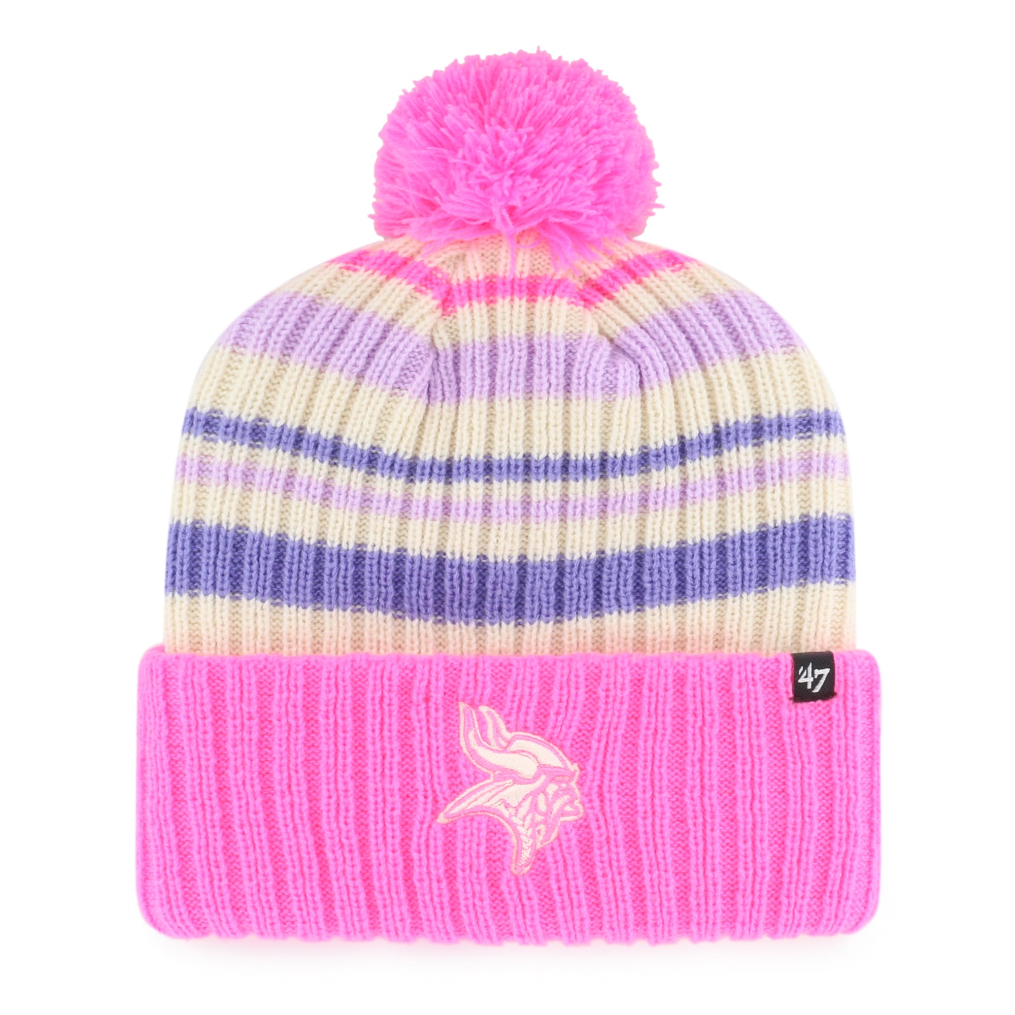 Bonnet à revers rose Minnesota Vikings Snow Fort pour enfant