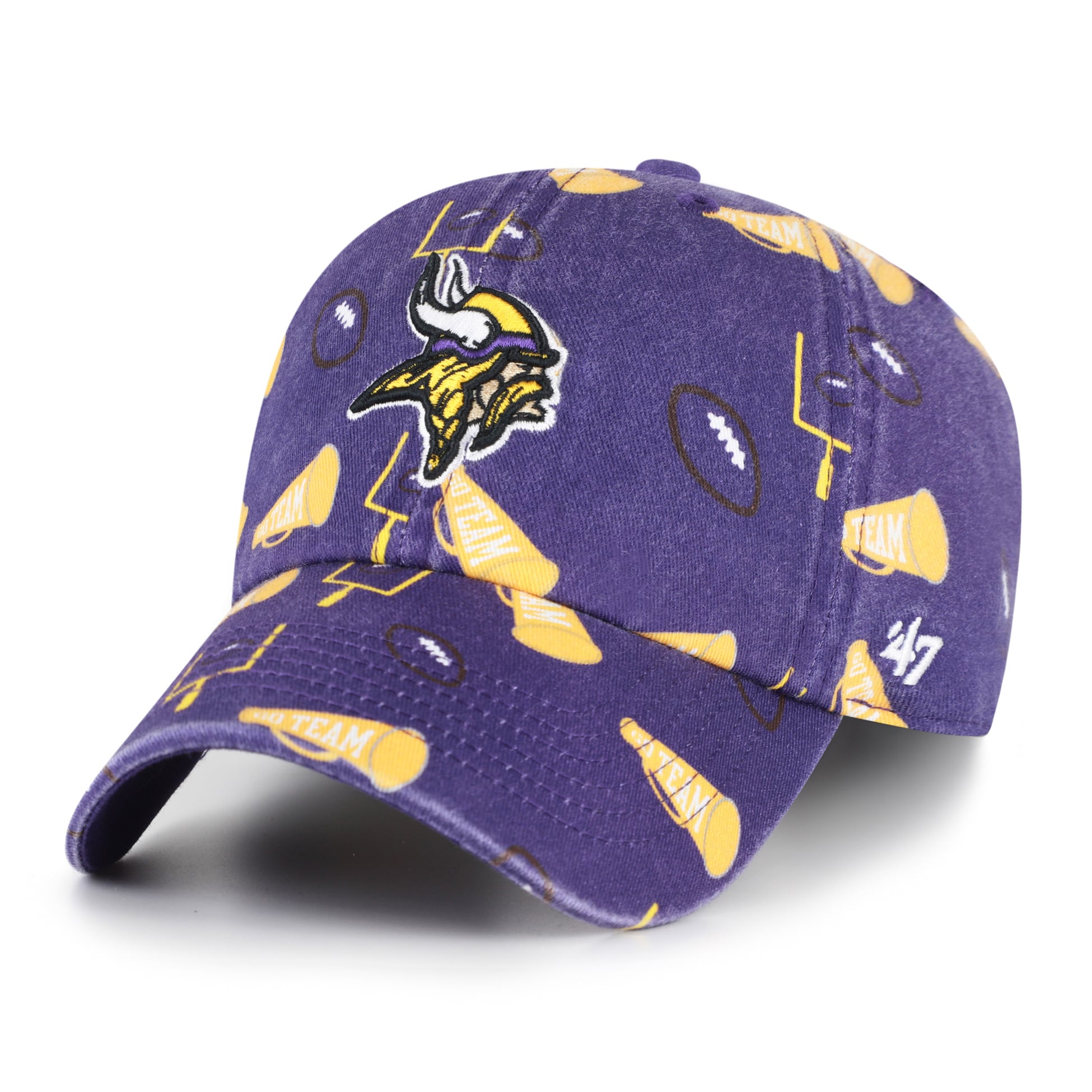 Youth '47 Purple Minnesota Vikings Stomping Ground Clean Up Adjustable Hat
