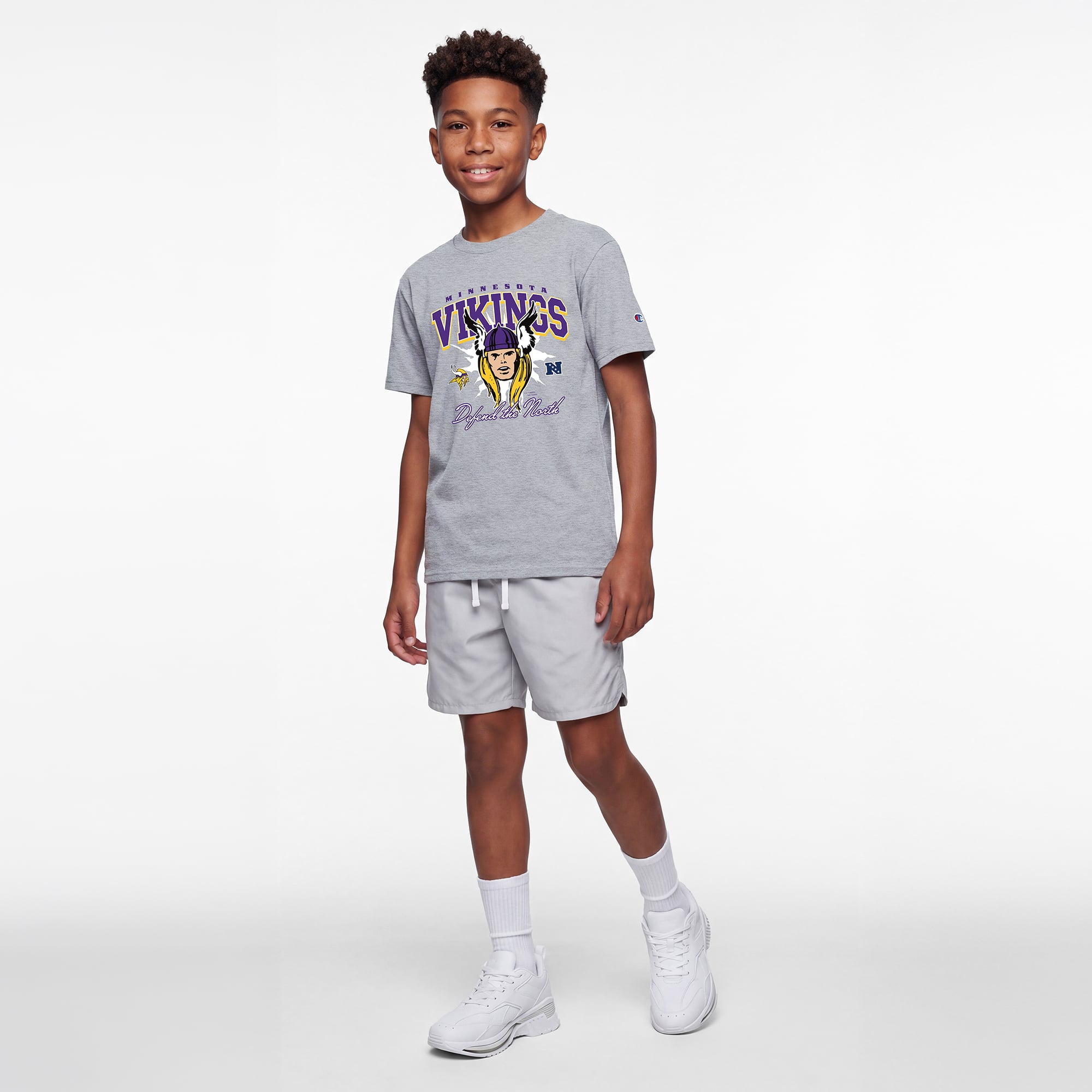 Youth Disney x Champion Heather Gray Minnesota Vikings Thor T-Shirt