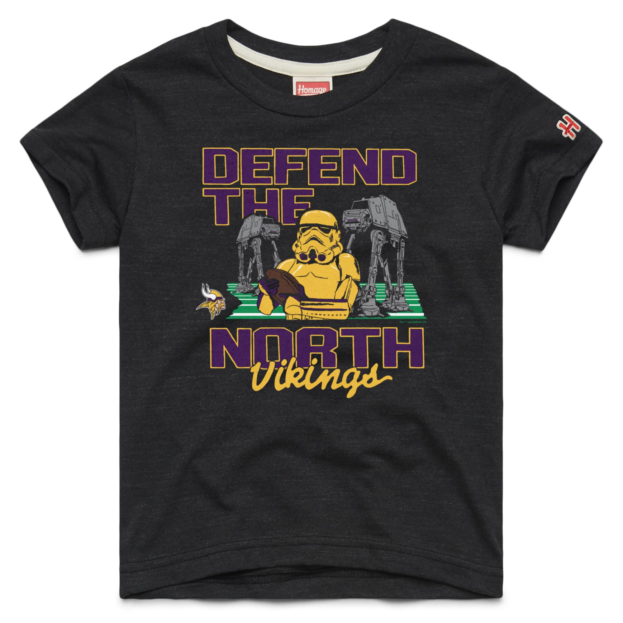 T-shirt noir hommage aux jeunes Vikings du Minnesota Star Wars x NFL Tri-Blend