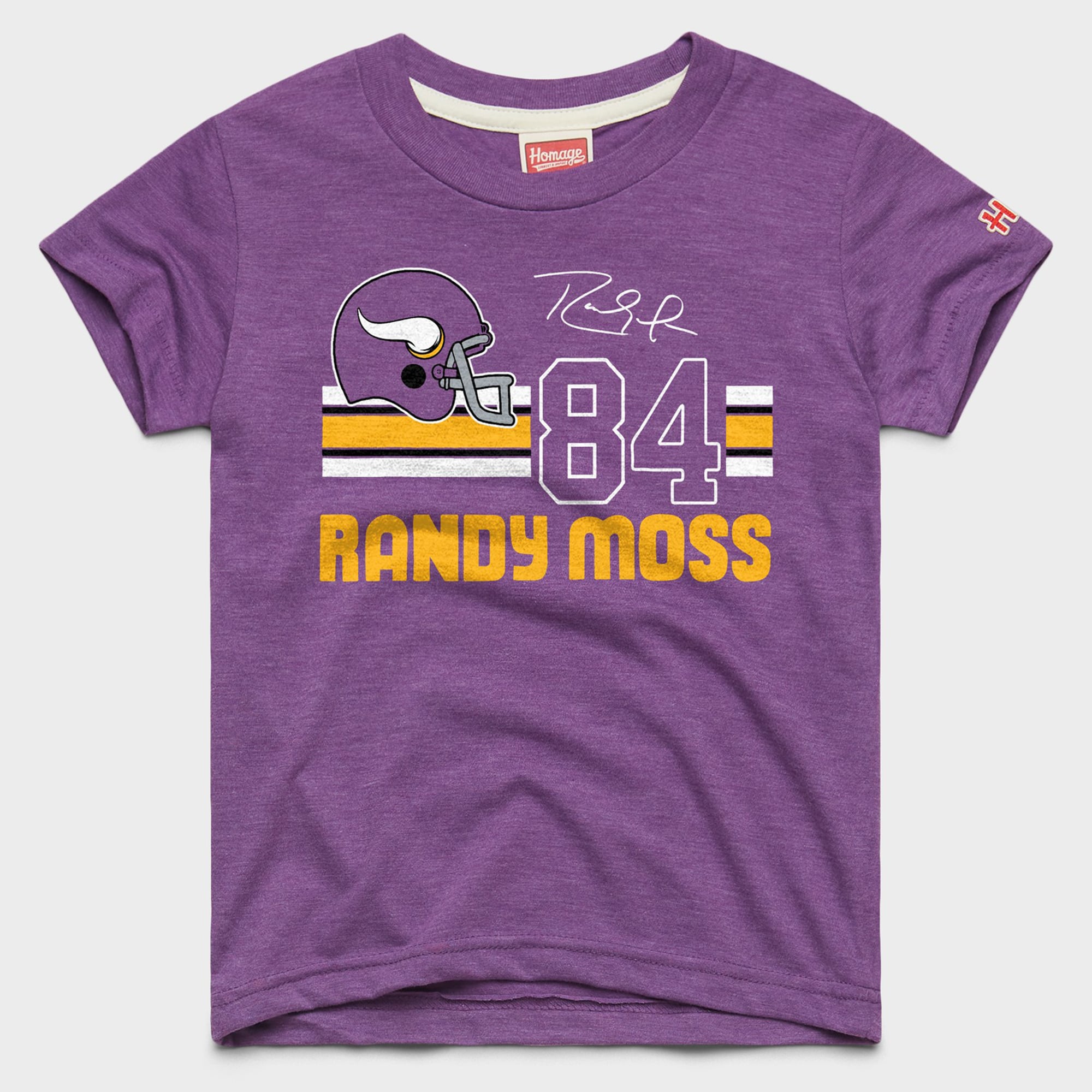 T-shirt Youth Homage Randy Moss Purple Minnesota Vikings Remix Signature Tri-Blend