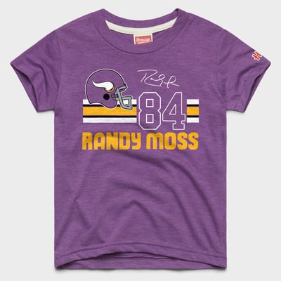 Randy Moss Minnesota Vikings Homage Youth Remix Signature Tri-Blend T-Shirt - Purple