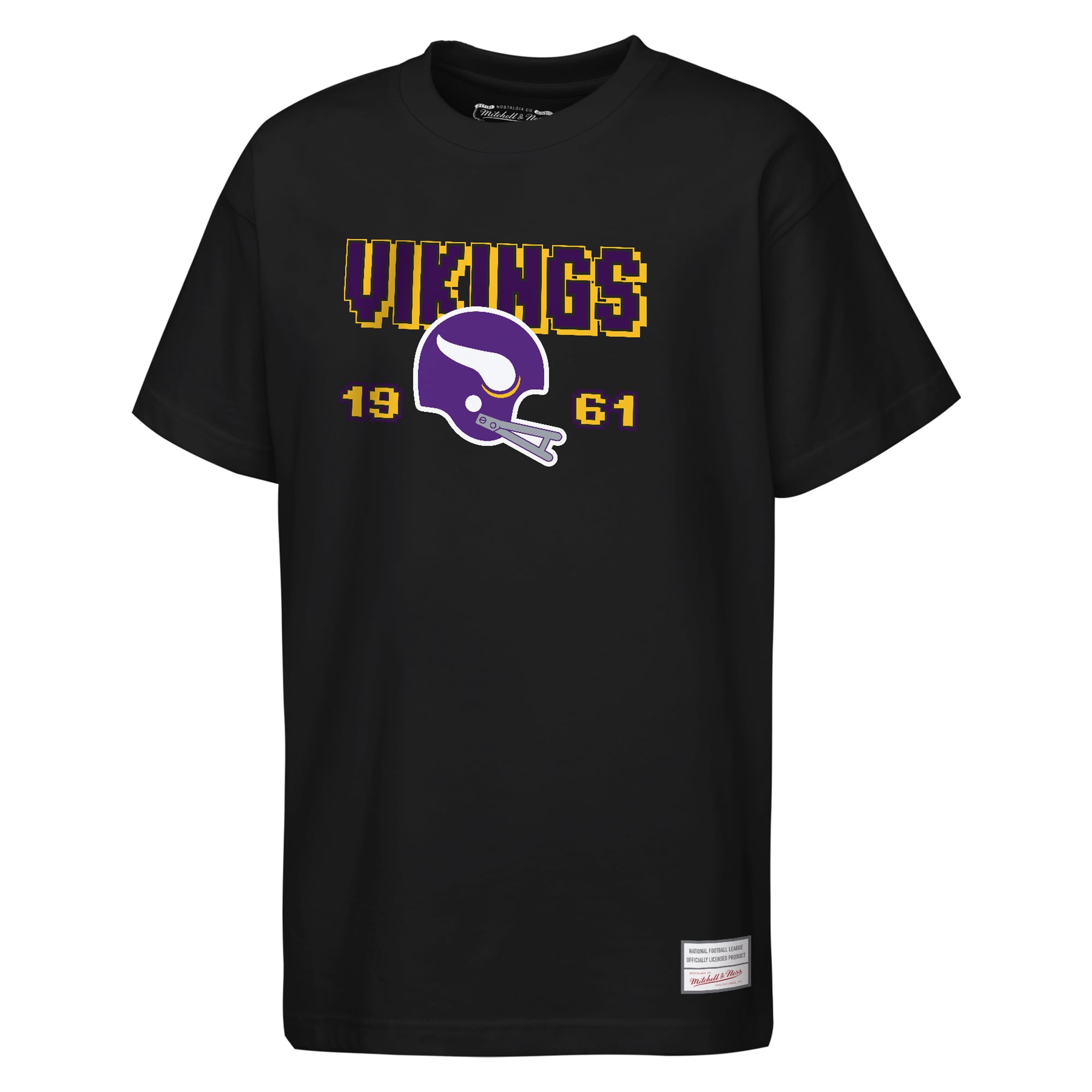 T-shirt rétro arcade Mitchell & Ness noir Minnesota Vikings pour enfant