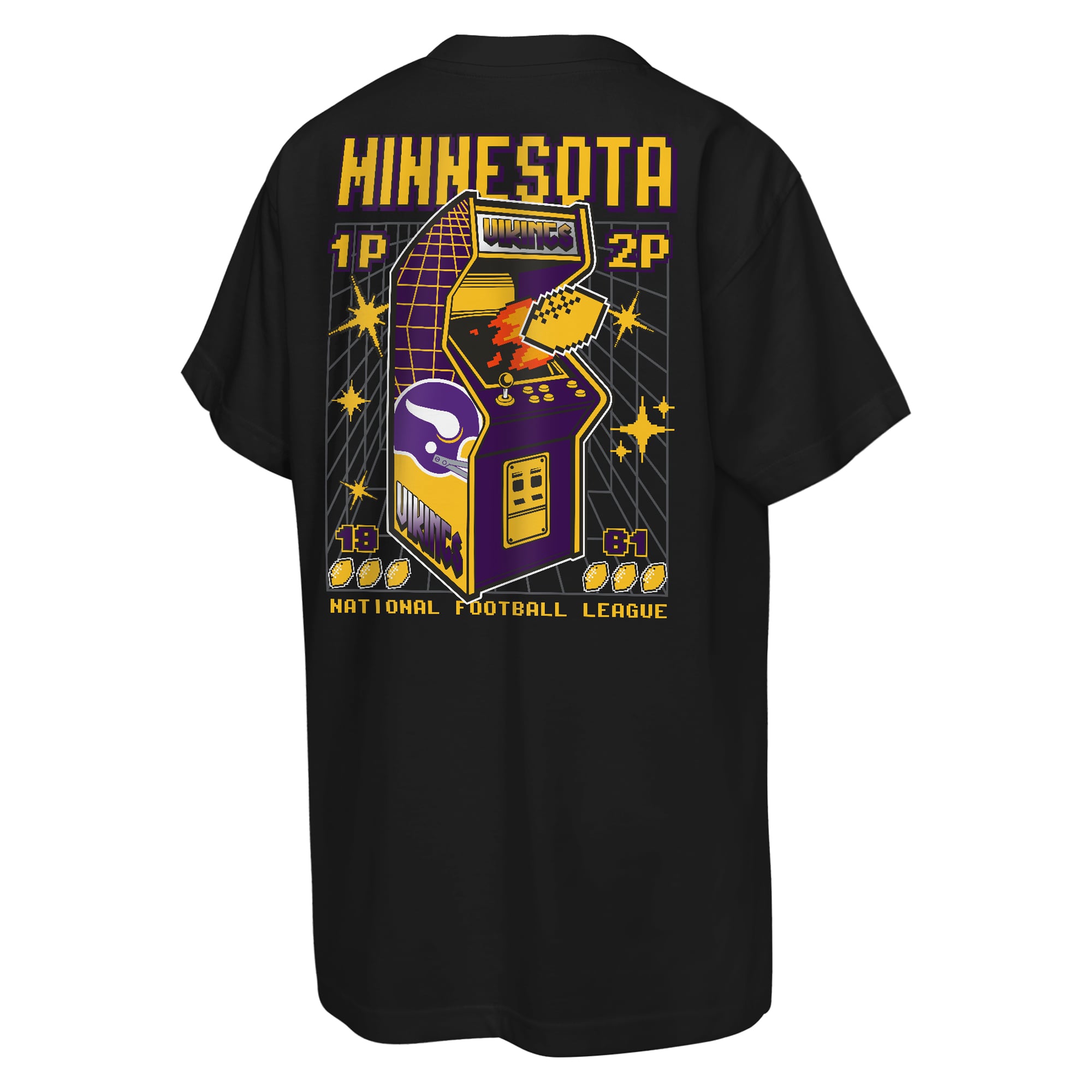 T-shirt rétro arcade Mitchell & Ness noir Minnesota Vikings pour enfant