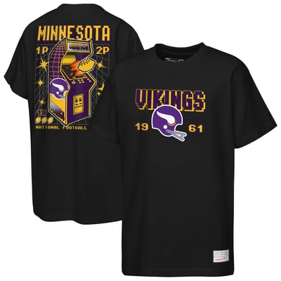  Minnesota Vikings Mitchell & Ness Youth Retro Arcade T-Shirt - Black