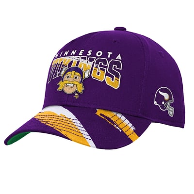 Minnesota Vikings Mitchell & Ness Youth Big Head Pro Crown Snapback Hat - Purple
