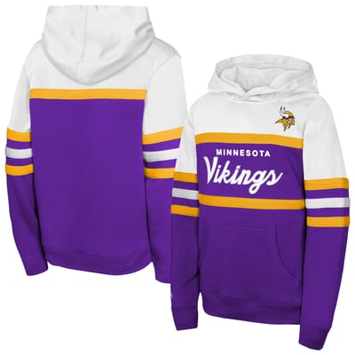  Minnesota Vikings Mitchell & Ness Youth Head Coach Hoodie - Purple