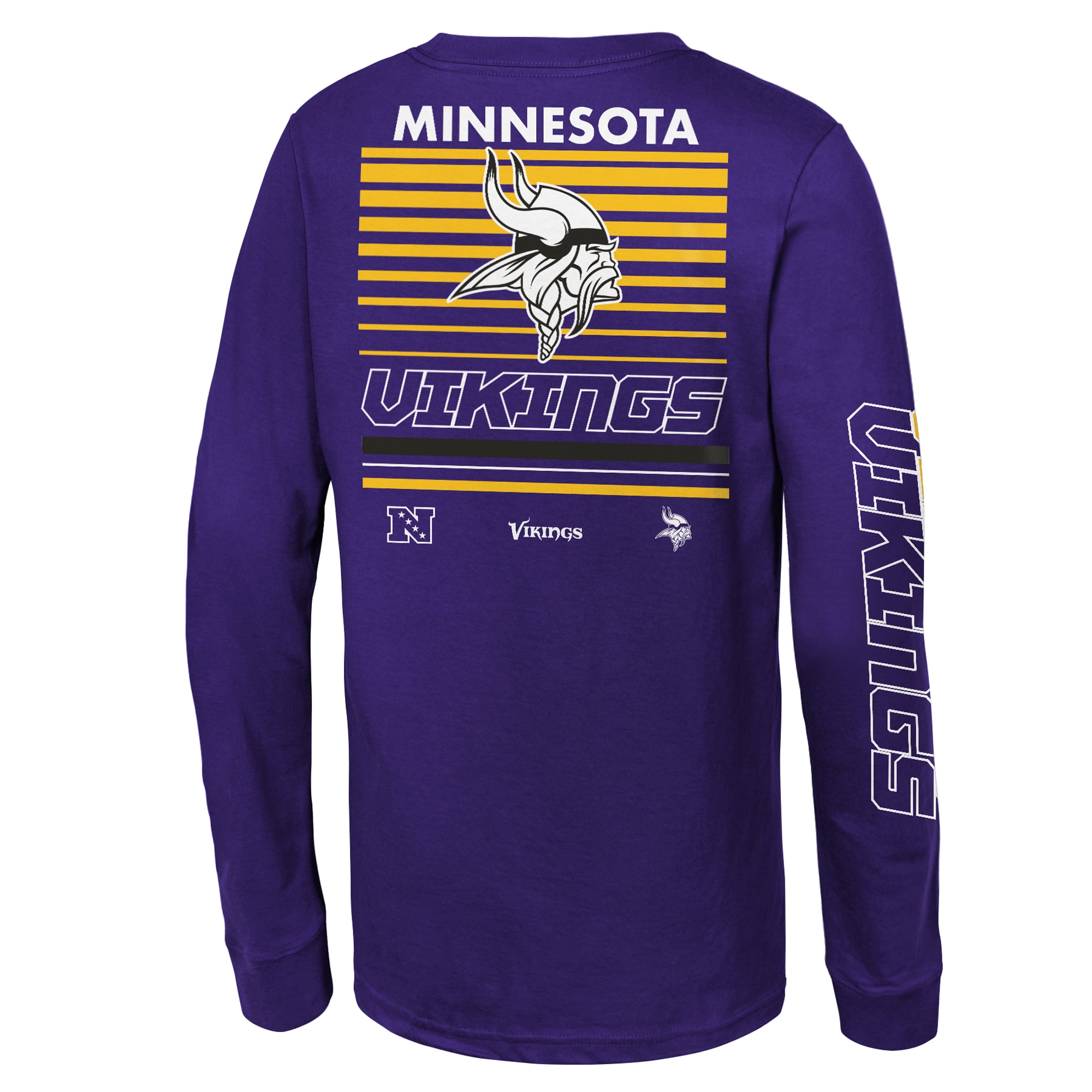 T-shirt à manches longues Mitchell & Ness Triple Play violet Minnesota Vikings pour jeunes