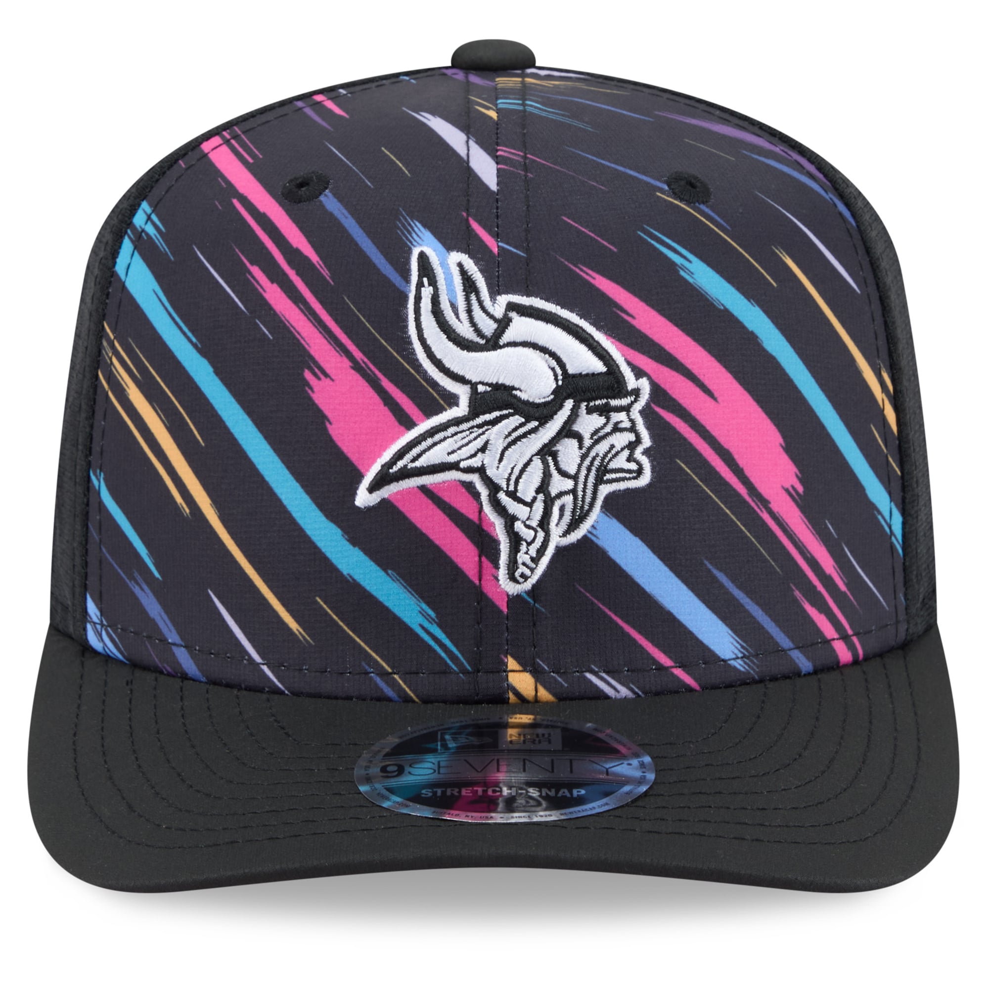Youth New Era Black Minnesota Vikings 2026 NFL Crucial Catch 9SEVENTY Adjustable Trucker Hat