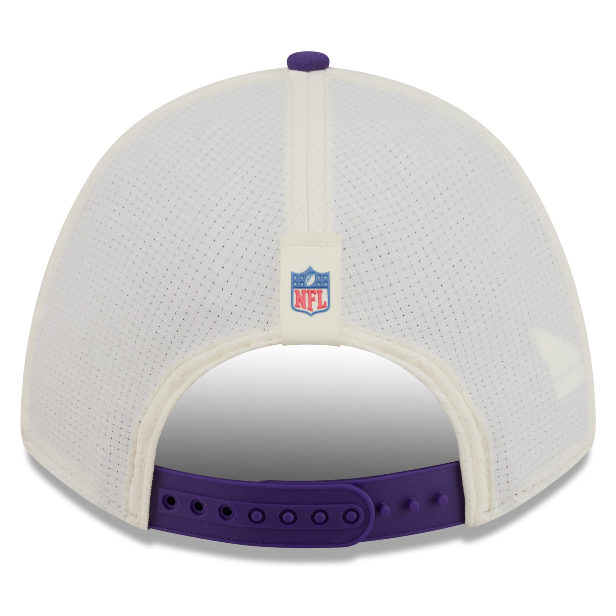 Youth New Era Cream/Purple Minnesota Vikings 2026 Training Camp 9FORTY M-Crown Adjustable Hat