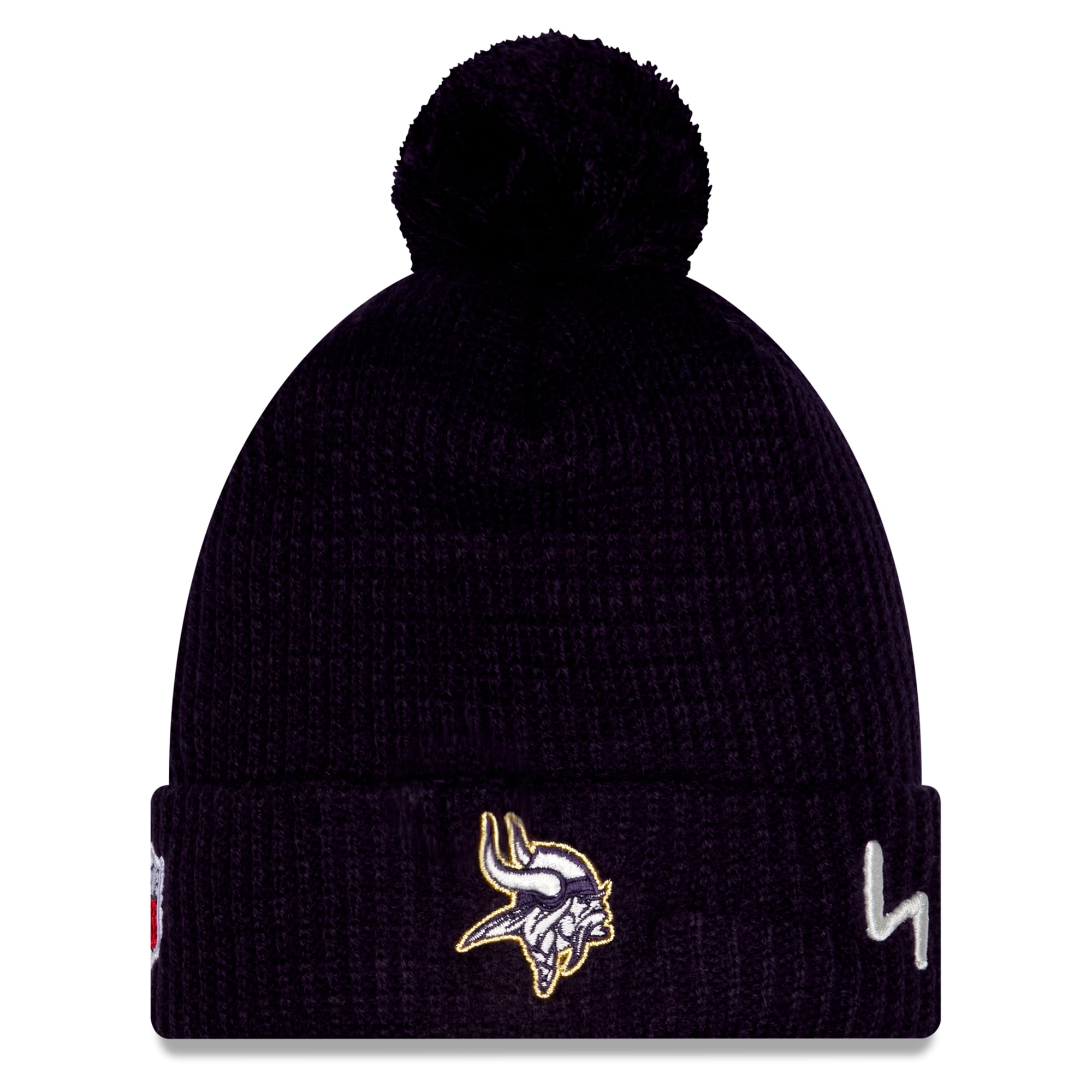Youth New Era Purple Minnesota Vikings 2026 Rivalries Collection Sideline Cuffed Knit Hat with Pom