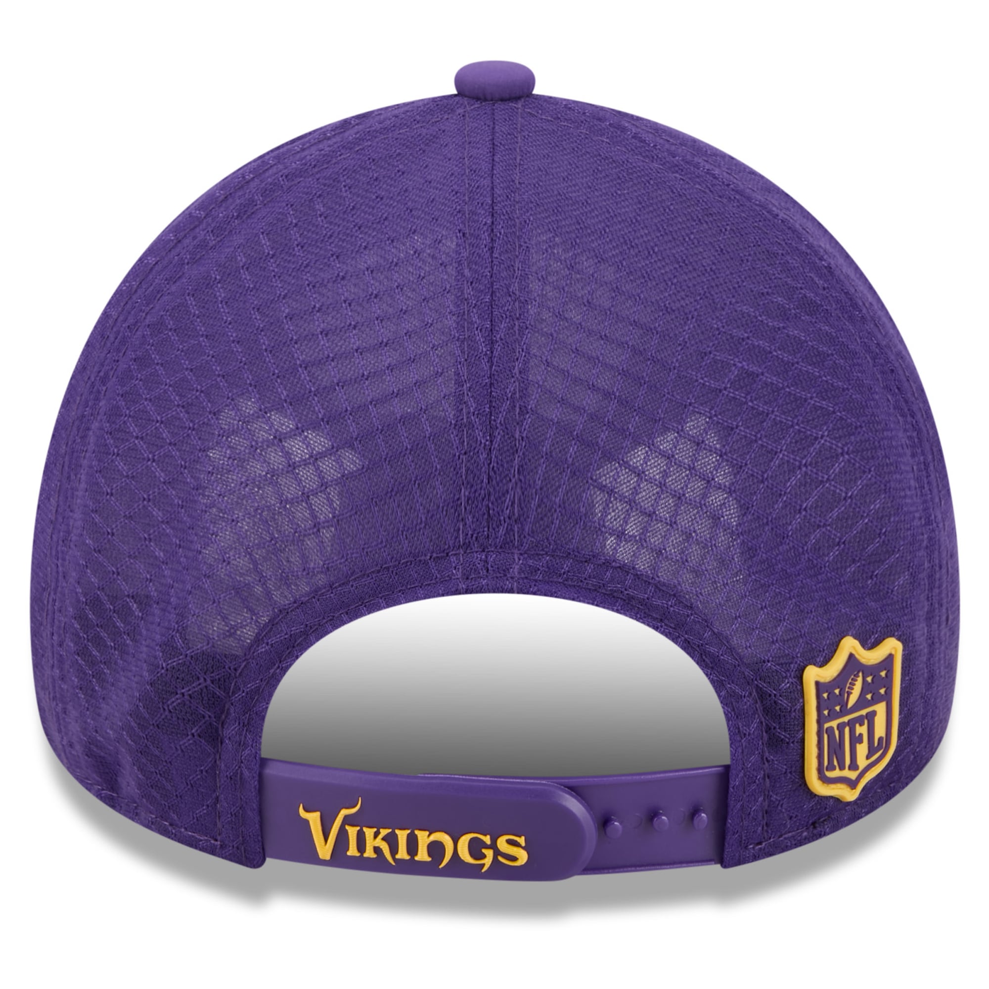 Youth New Era Purple Minnesota Vikings 2026 Sideline Apex 9FORTY Adjustable Trucker Hat