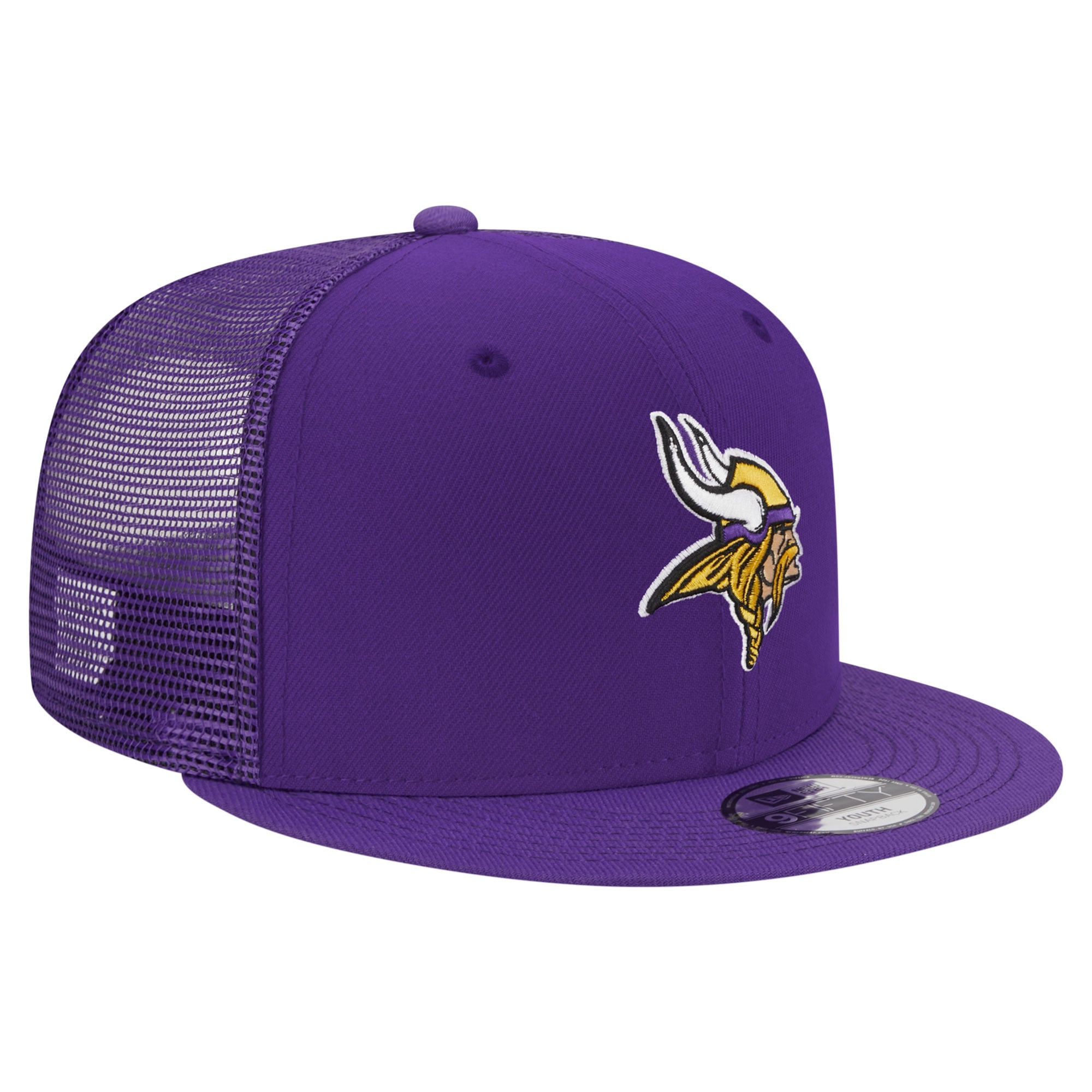 Youth New Era Purple Minnesota Vikings Main Trucker 9FIFTY Snapback Hat