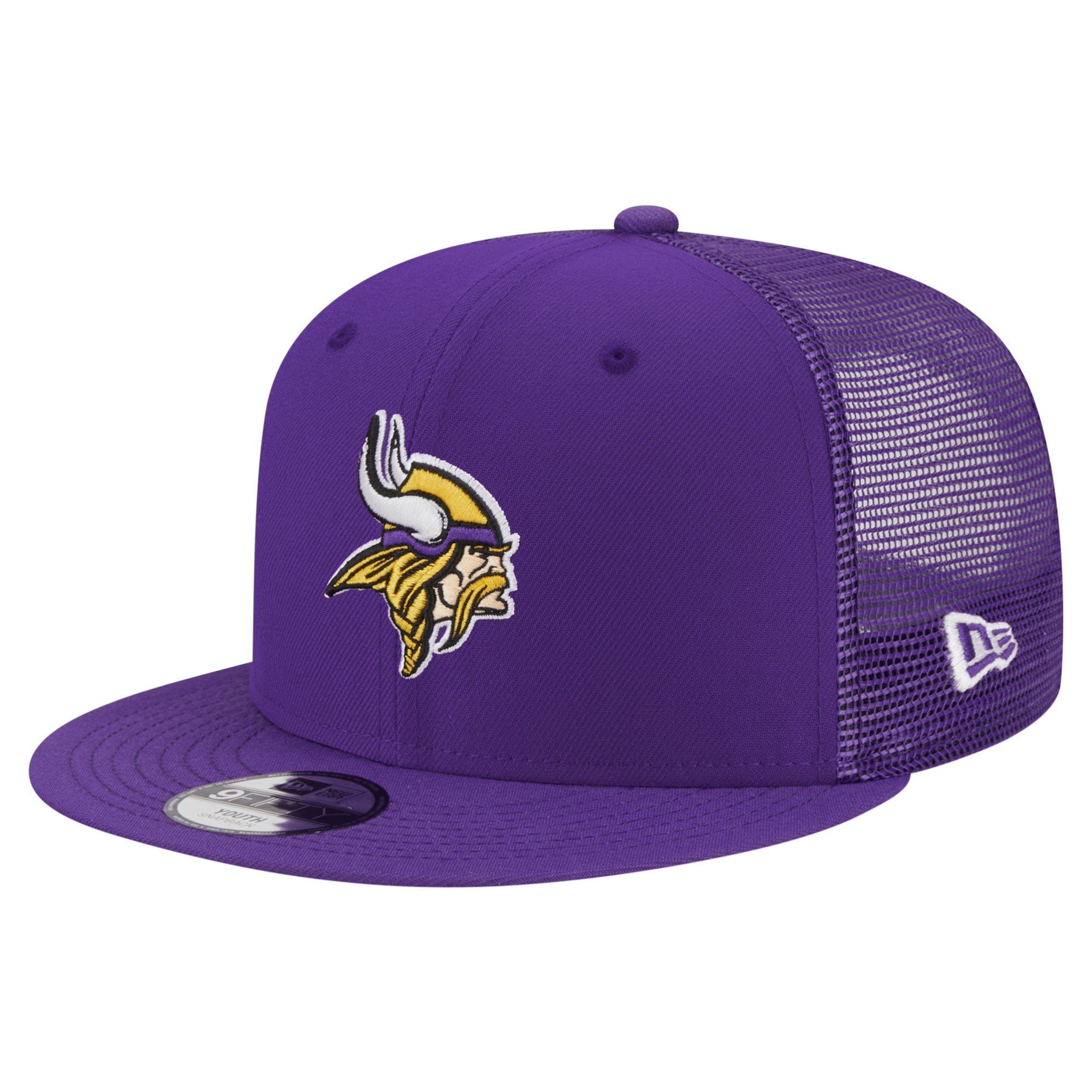 Youth New Era Purple Minnesota Vikings Main Trucker 9FIFTY Snapback Hat