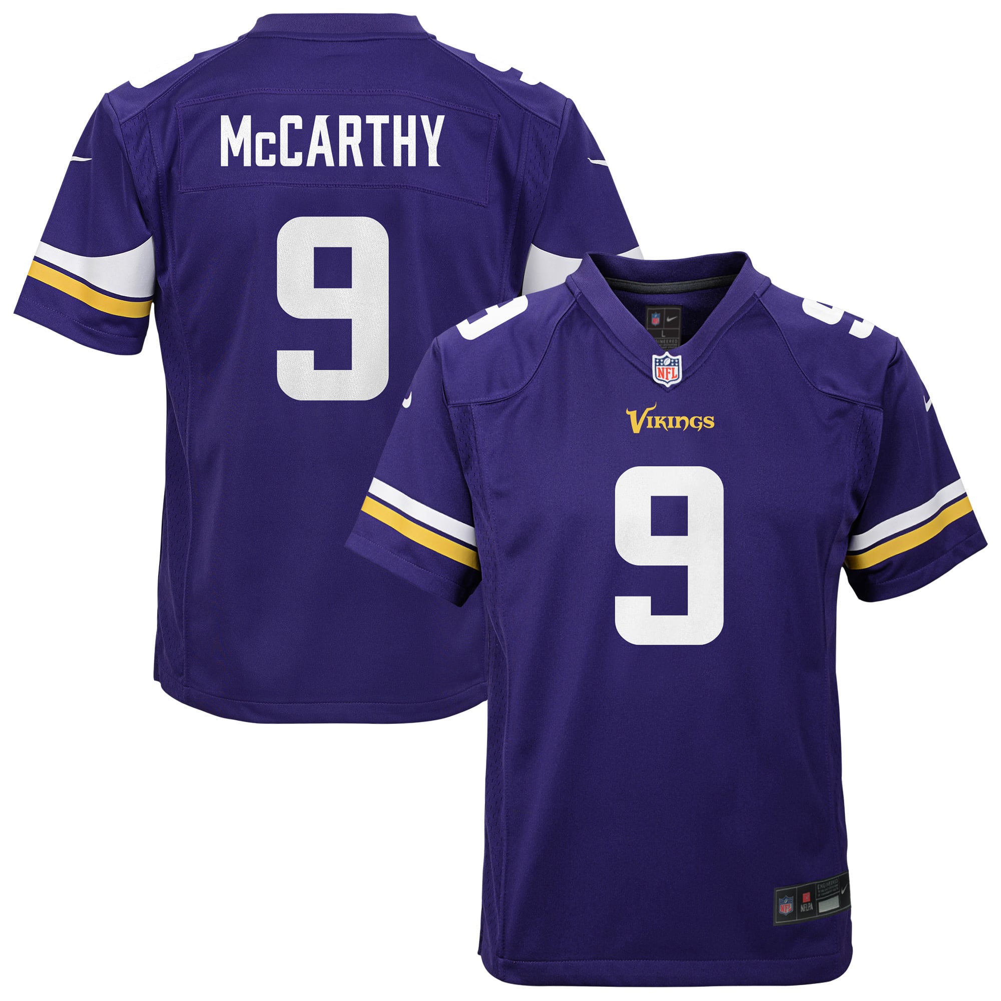 Youth Nike J.J. McCarthy Purple Minnesota Vikings Team Game Jersey