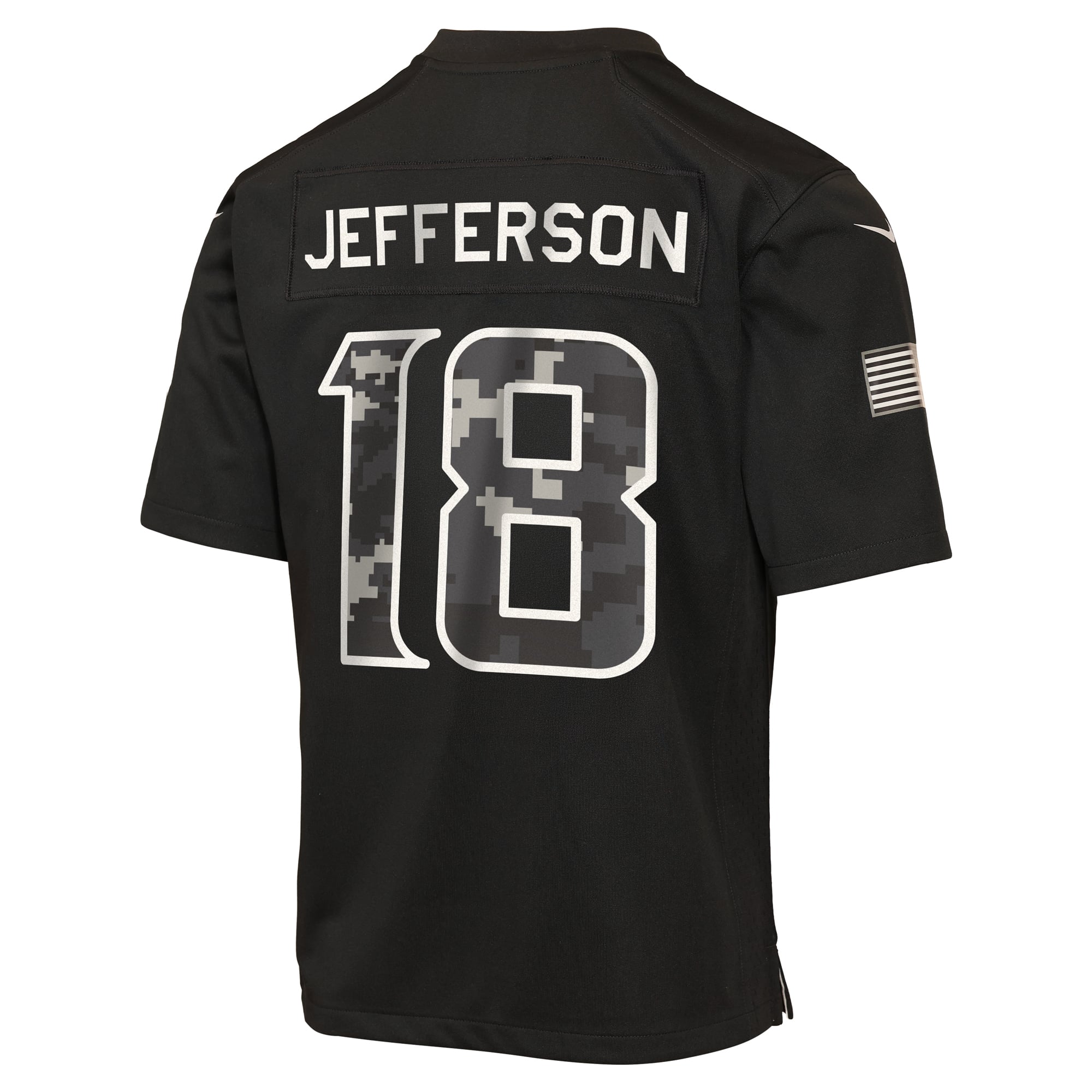 Maillot Nike Justin Jefferson noir Minnesota Vikings 2026 Salute to Service pour jeunes